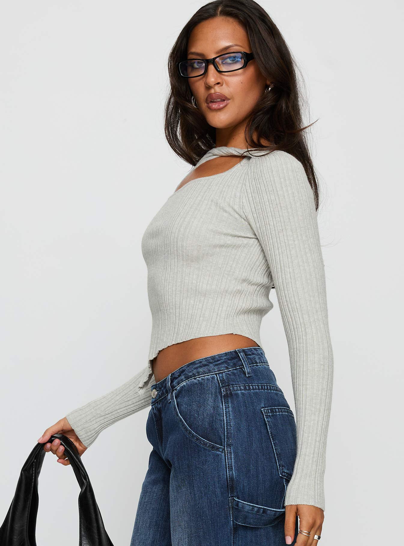 Ellara Long Sleeve Top Grey - Image 4