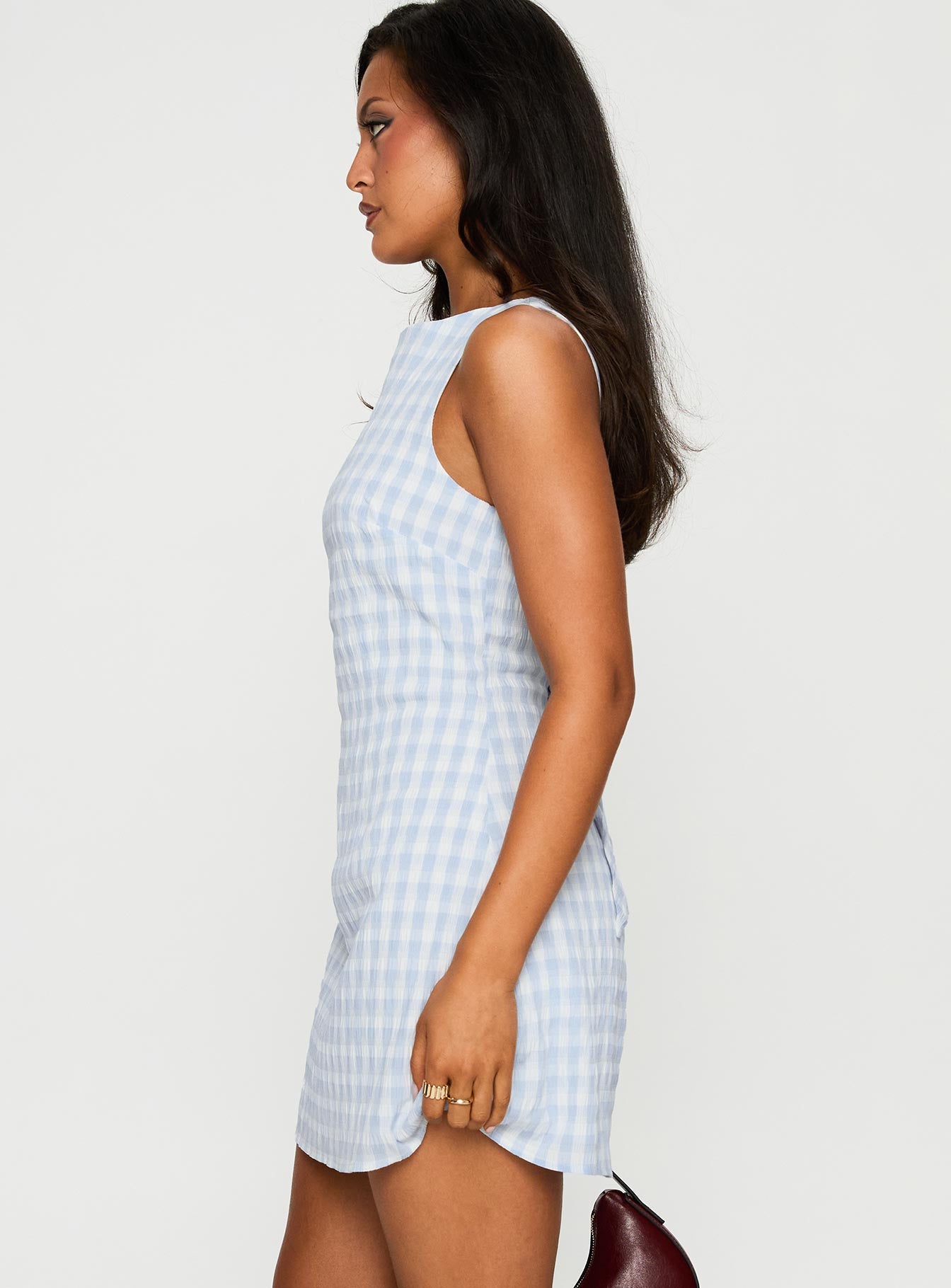 Alfalfa Mini Dress Blue Check - Image 4