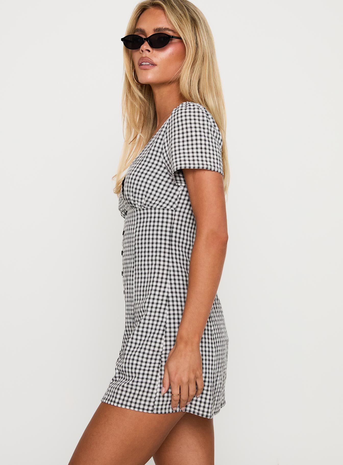 Loveliness Playsuit Black White Check - Image 3