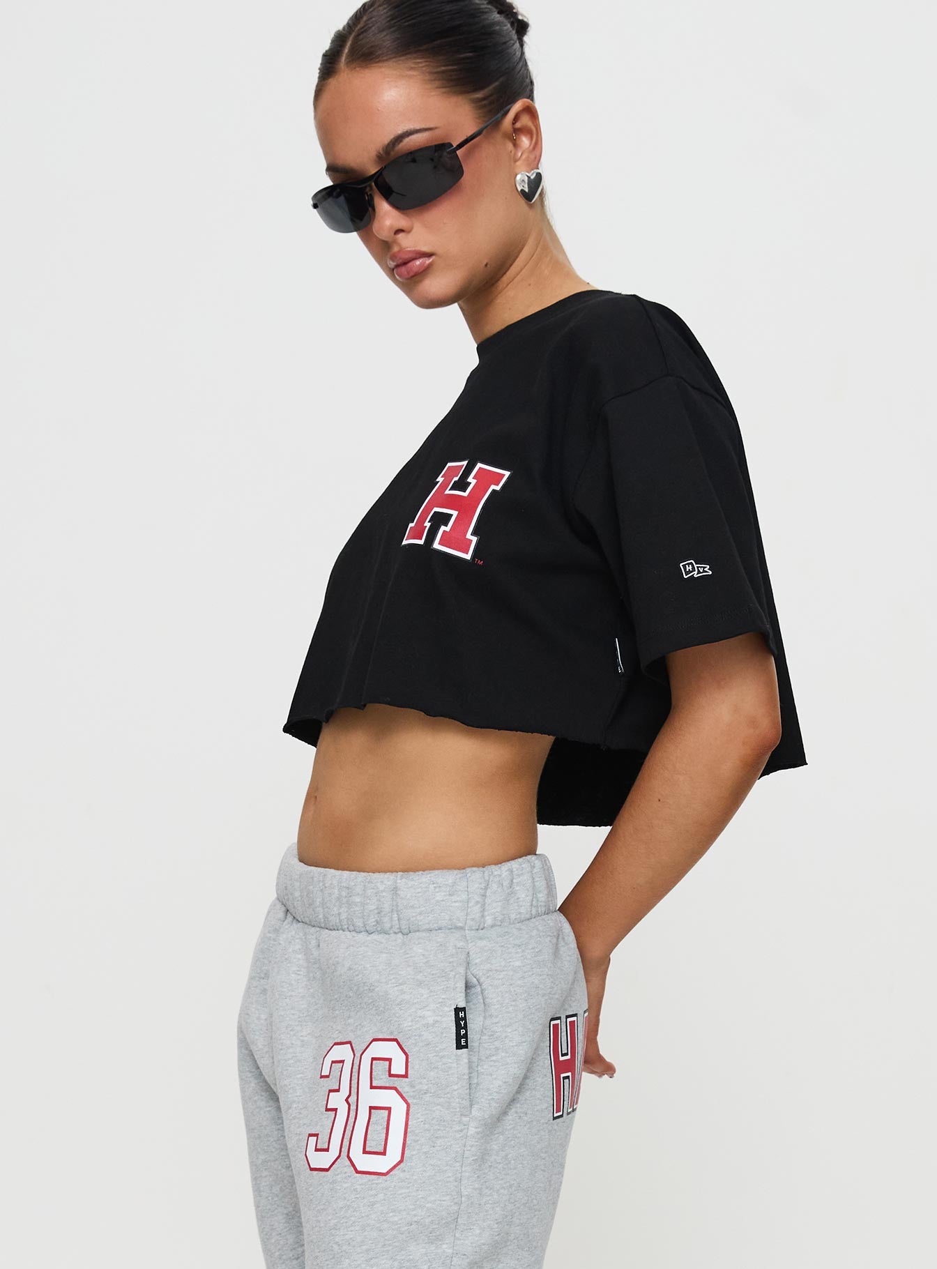 Harvard Graphic Track Top Black - Image 4