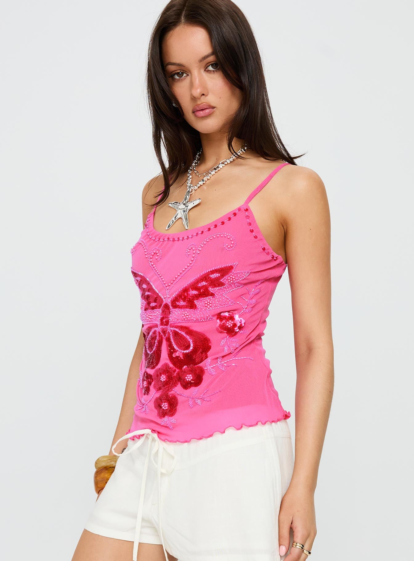 Start Of Summer Sequin Top Pink - Image 4