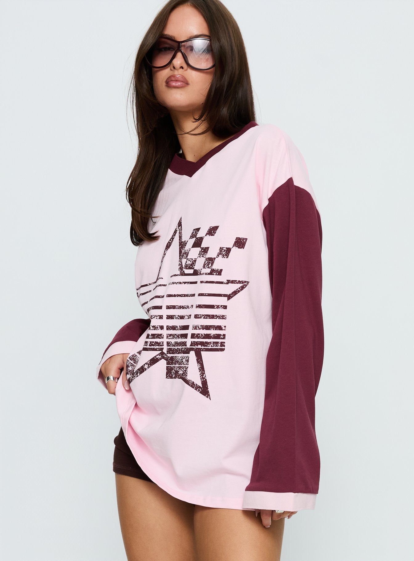 Starletta Long Sleeve Moto Top Pink - Image 4