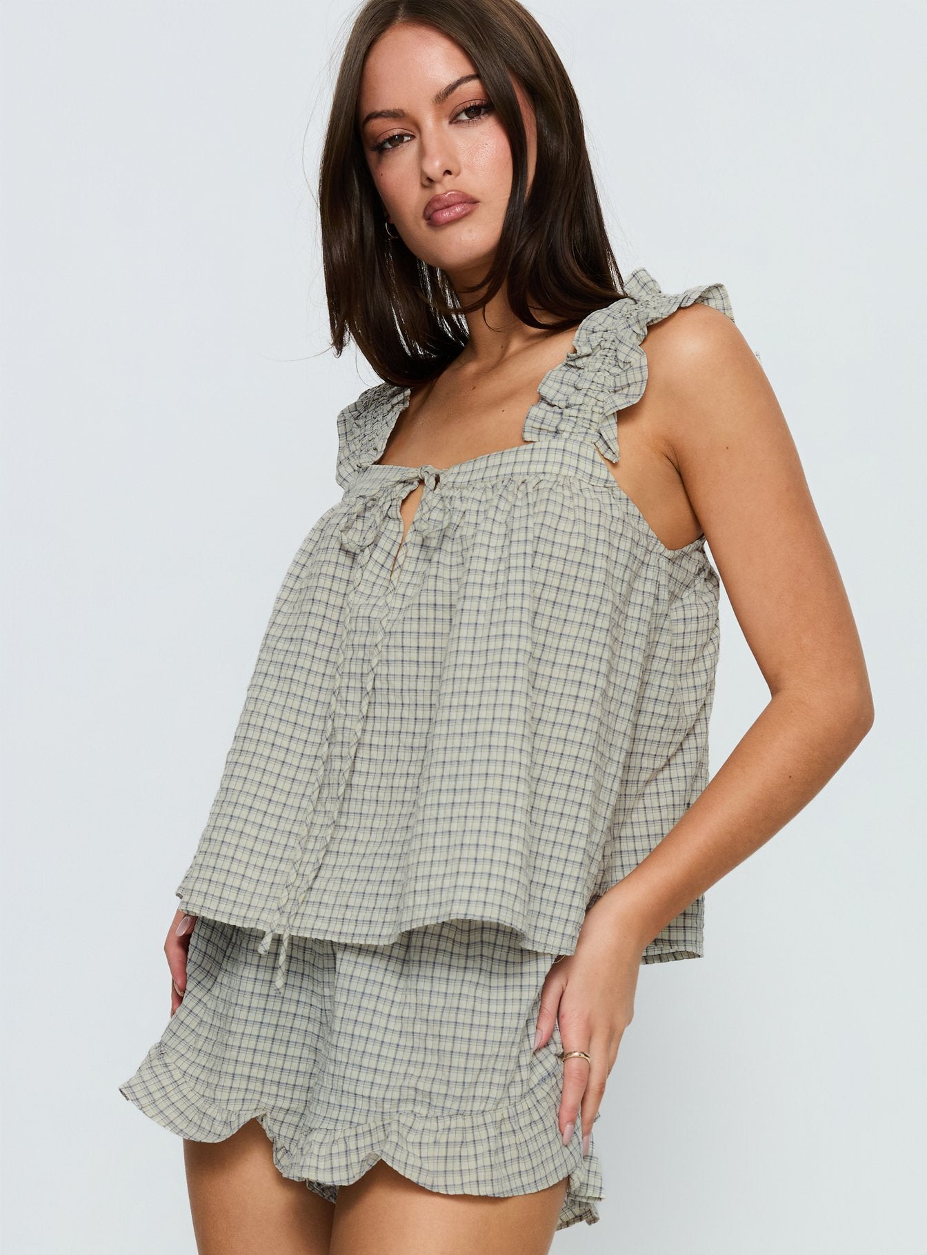 Santabelle Frill Top Check - Image 4