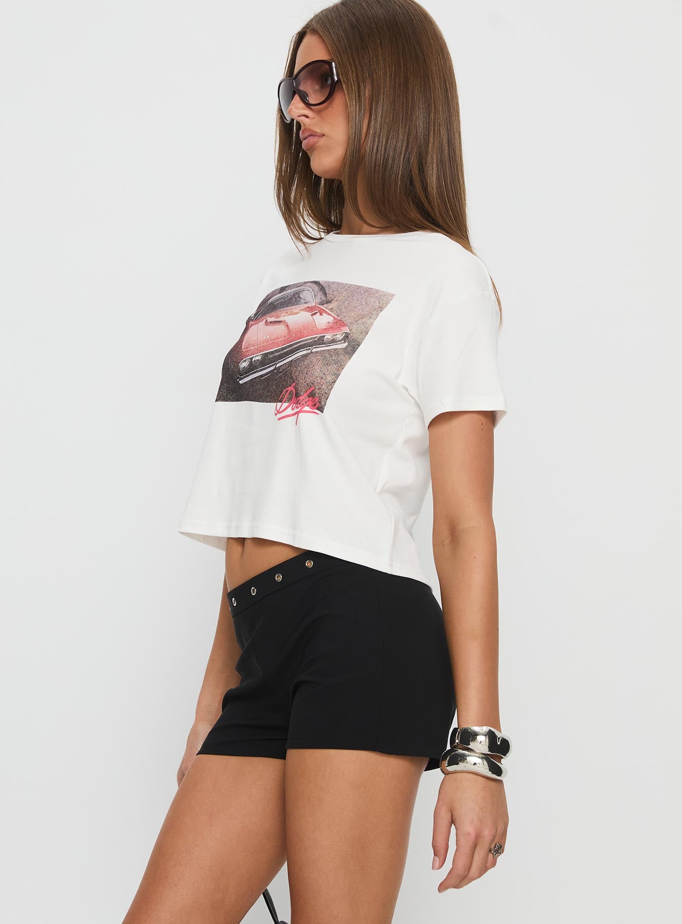 Last Minute Eyelet Shorts Black - Image 5