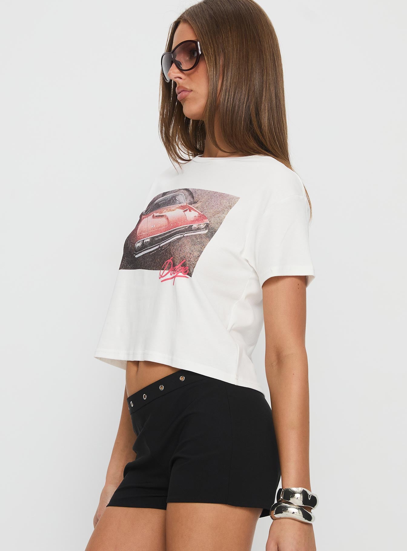 Dodge Girl Graphic Top White - Image 4