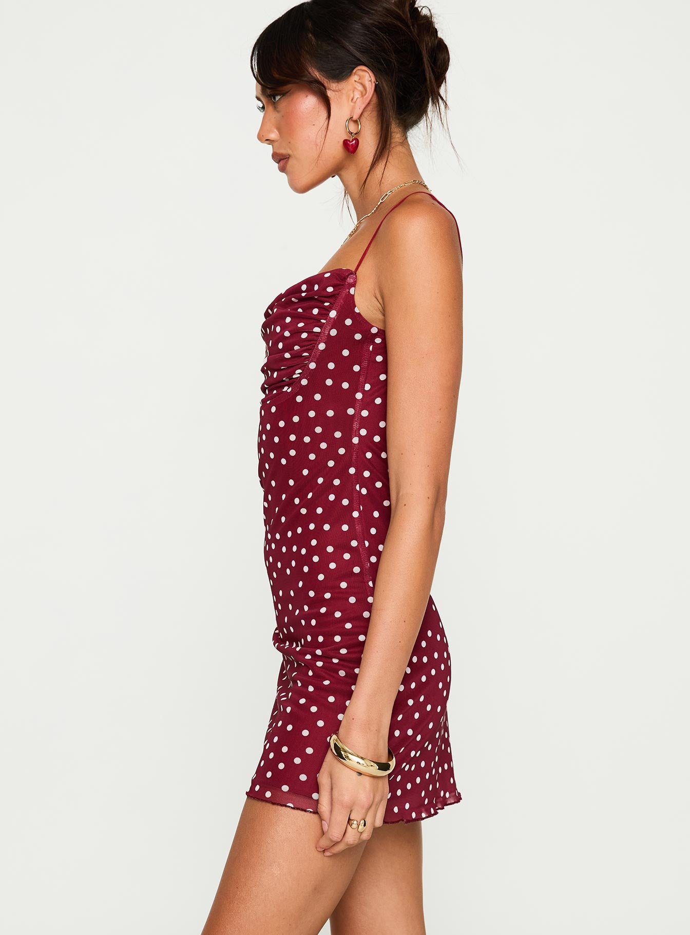 Sugar Mini Dress Red Polka - Image 3