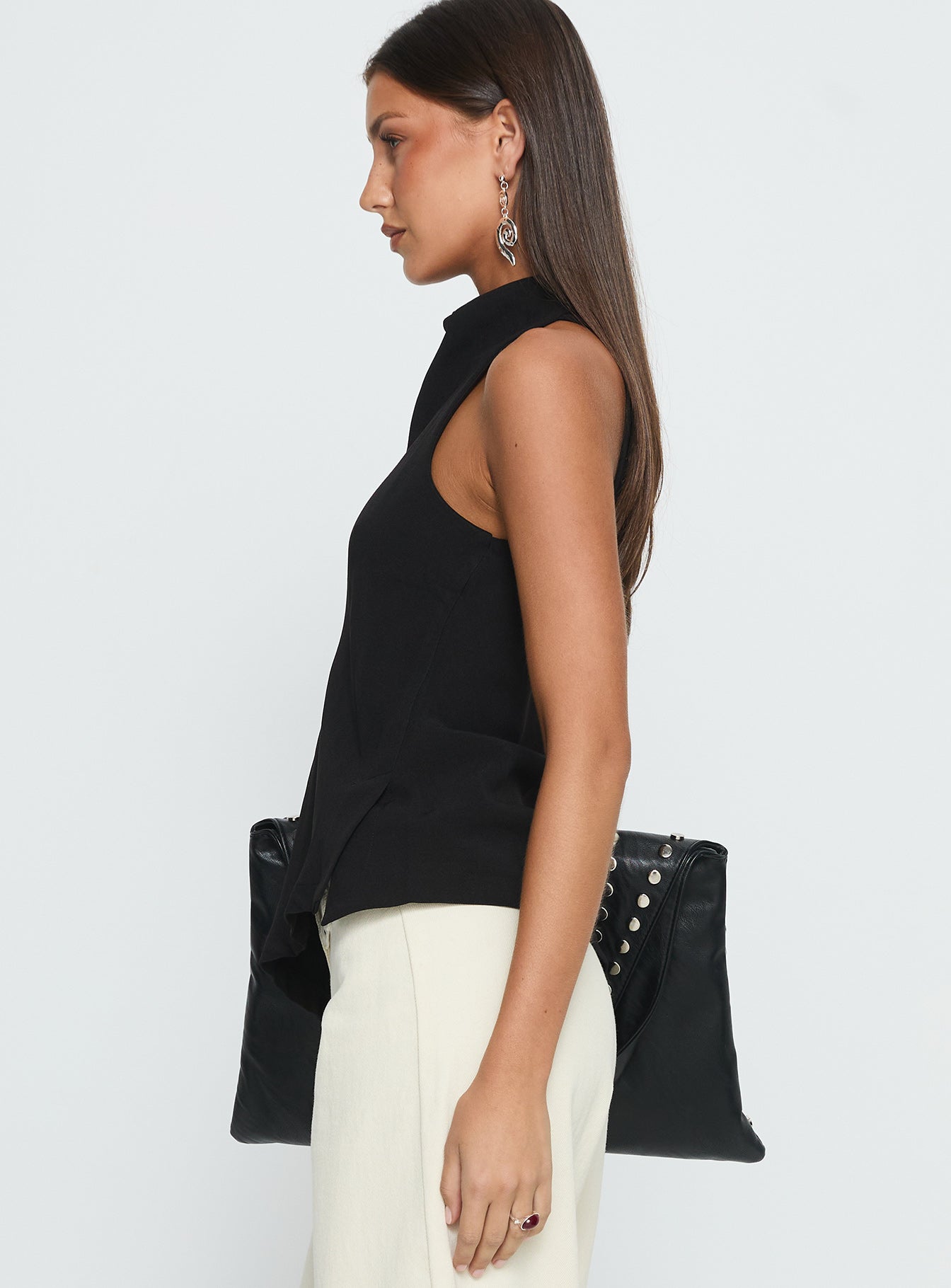 Days Get Dark Asymmetrical Top Black - Image 3