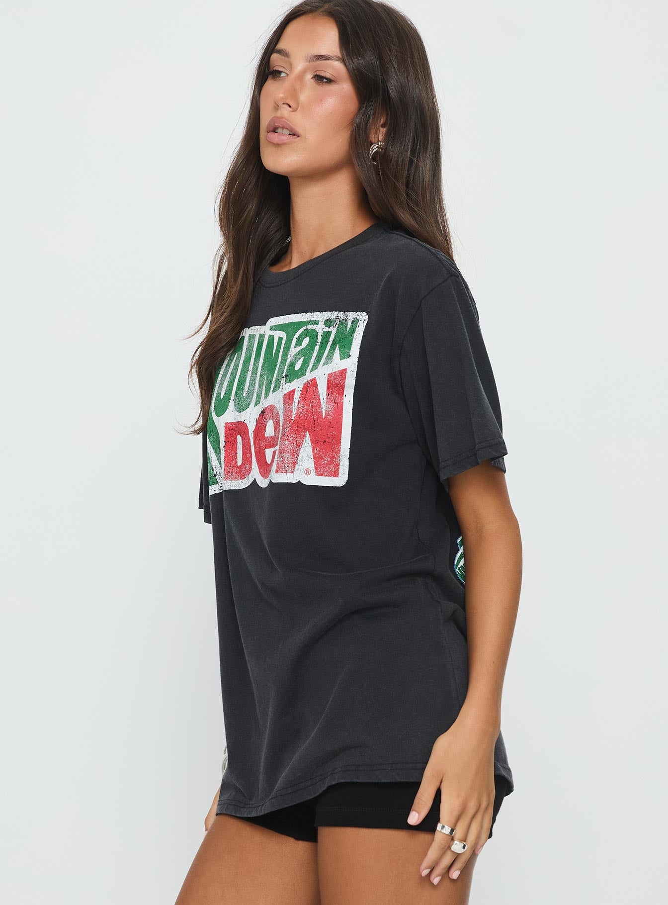 Mountain Dew Oversized Graphic Tee Black - Image 4