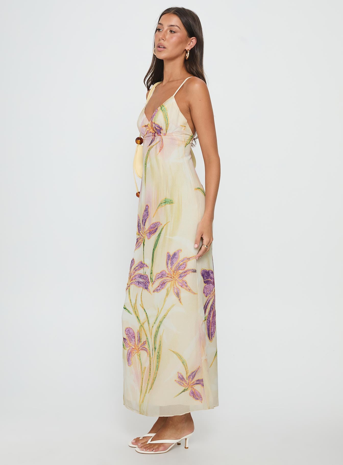 Isakaia Beaded Maxi Dress Floral Multi - Image 4
