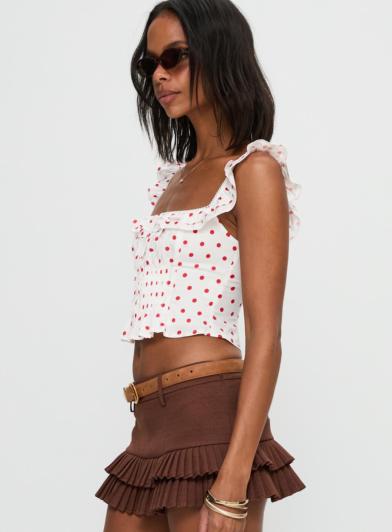 Isadoria Frill Top White Red Polka - Image 4