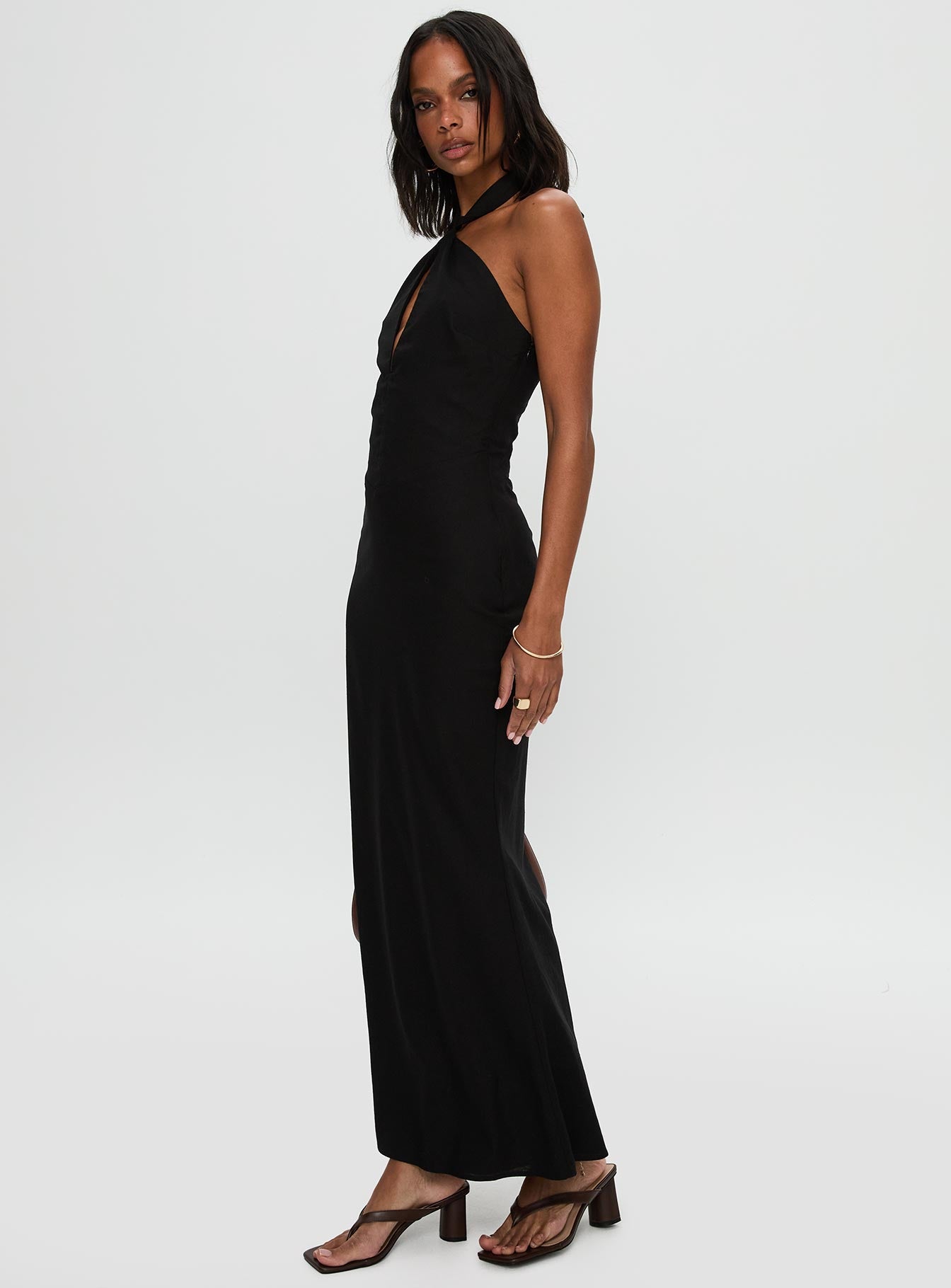 Rapture Halter Maxi Dress Black - Image 3