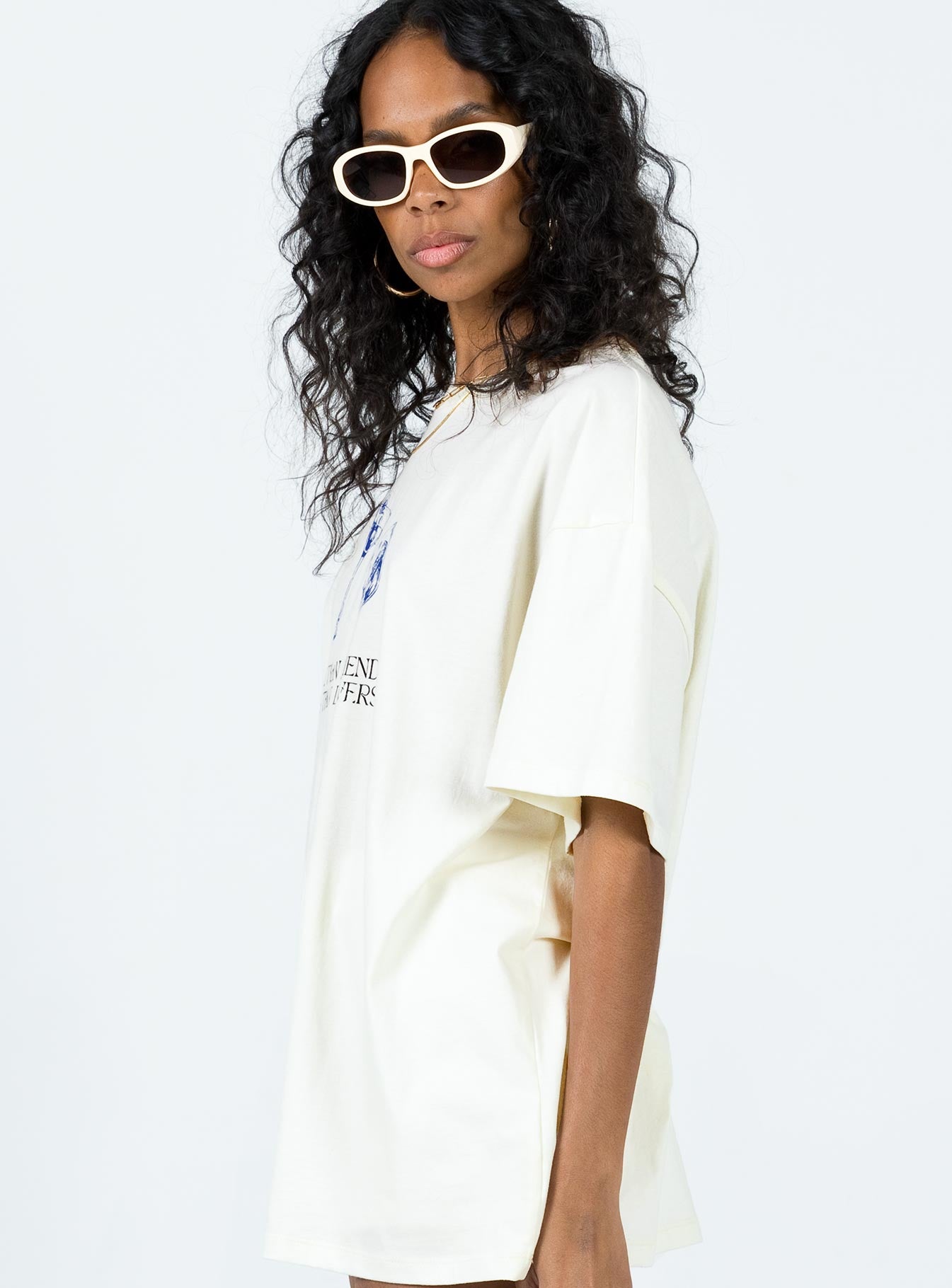 More Than Friends Oversized Tee Off White - Image 5