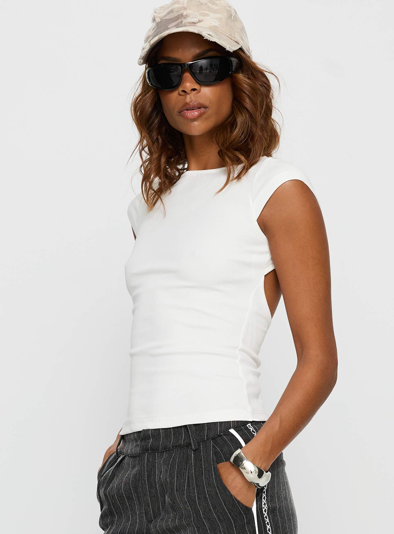 Drives Me Crazy Backless Top White - Image 4