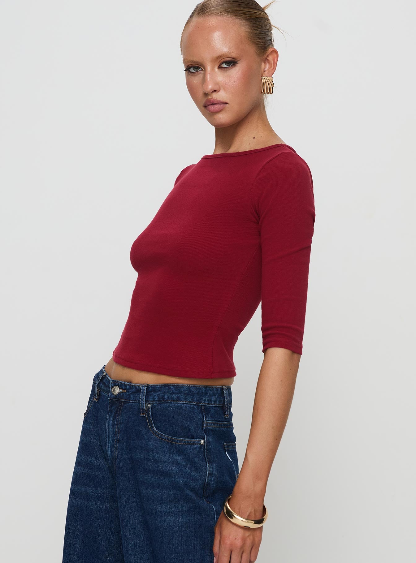 Elaia 34 Sleeve Top Red - Image 4