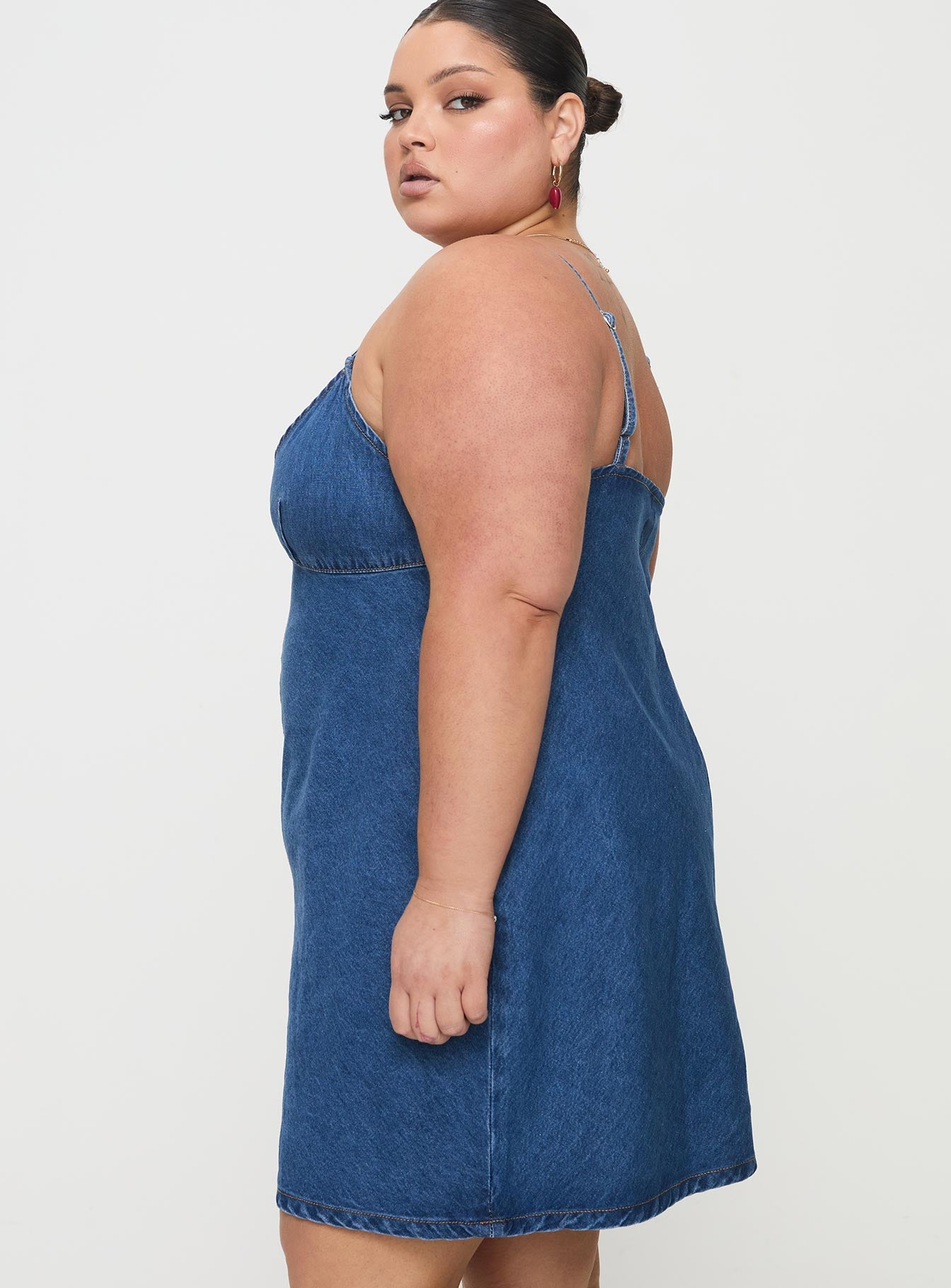 Arwen Denim Mini Dress Blue Curve - Image 3
