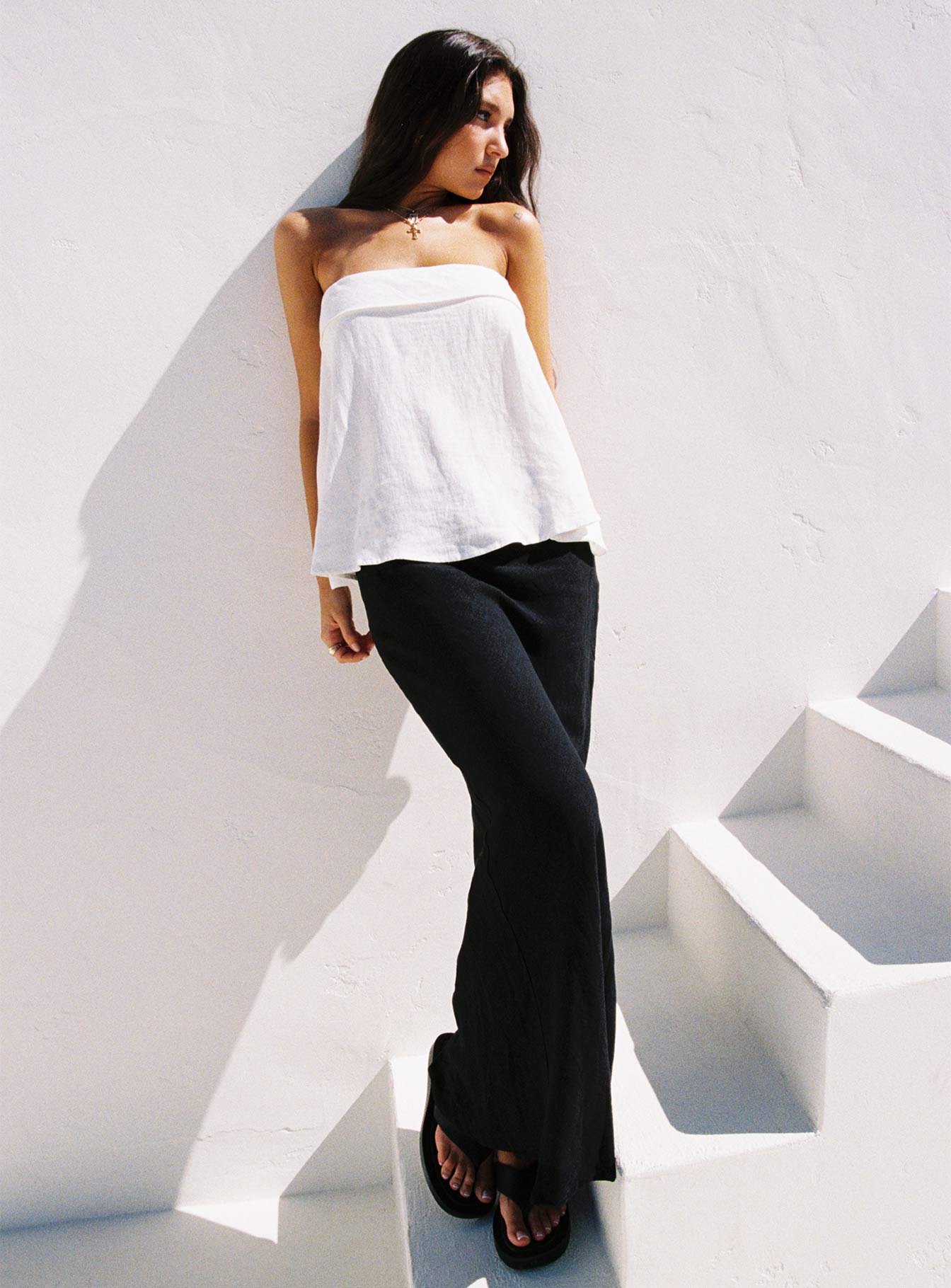 Mercer Linen Blend Maxi Skirt Black - Image 5