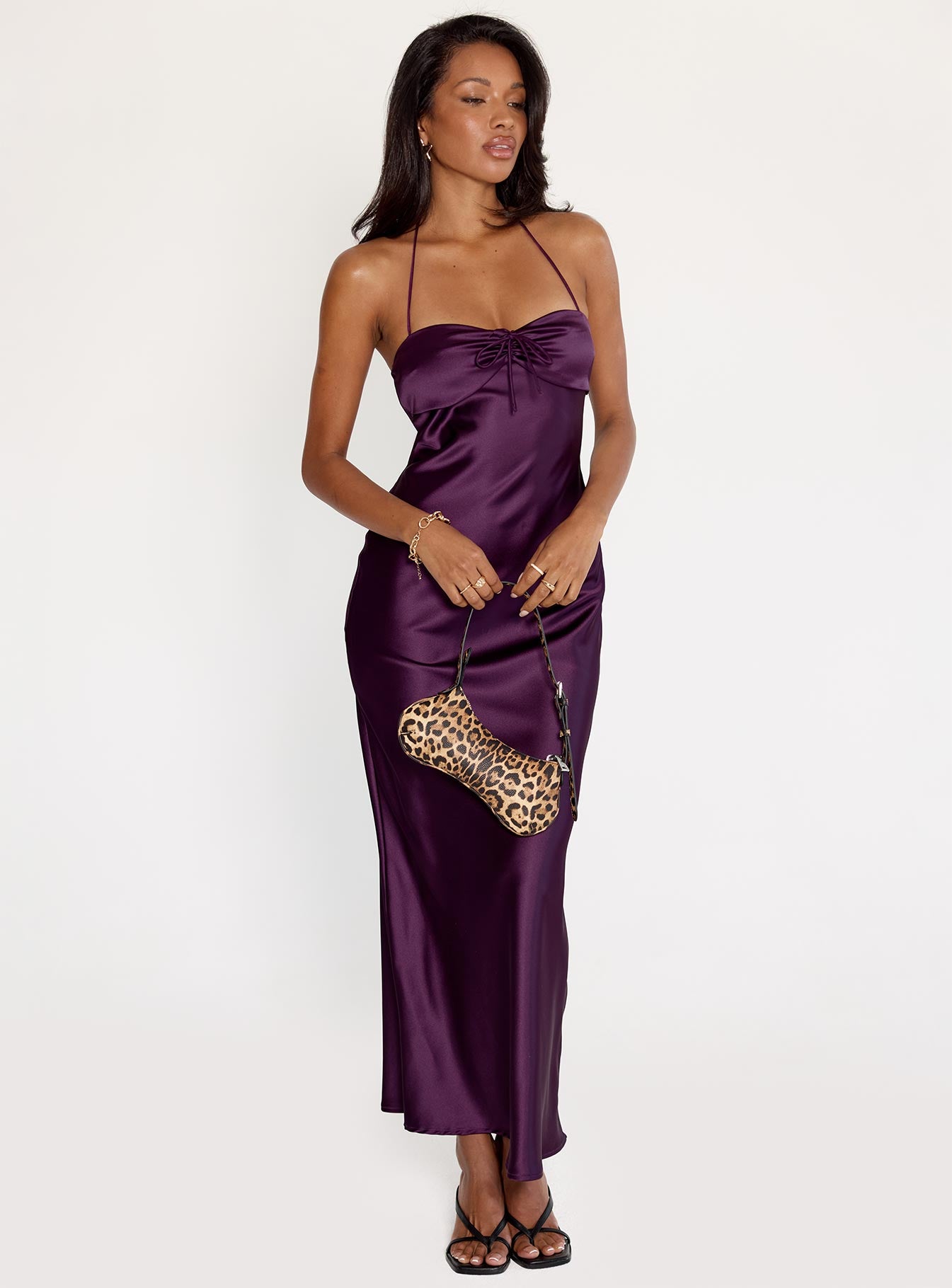 Fireproof Halter Maxi Dress Plum - Image 3