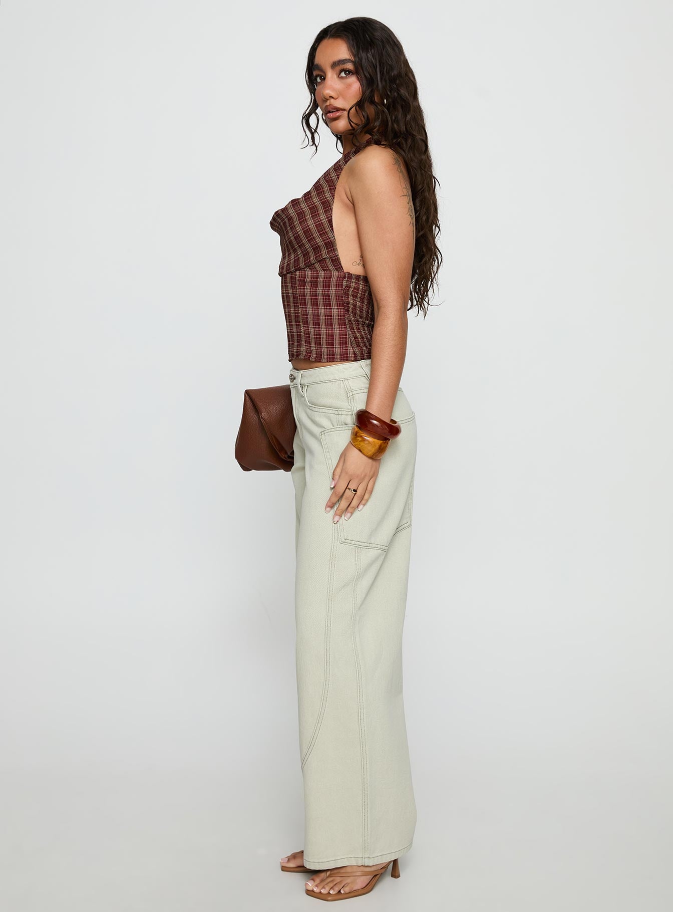 Amargo Mid Rise Baggy Jeans Sage Wash - Image 4