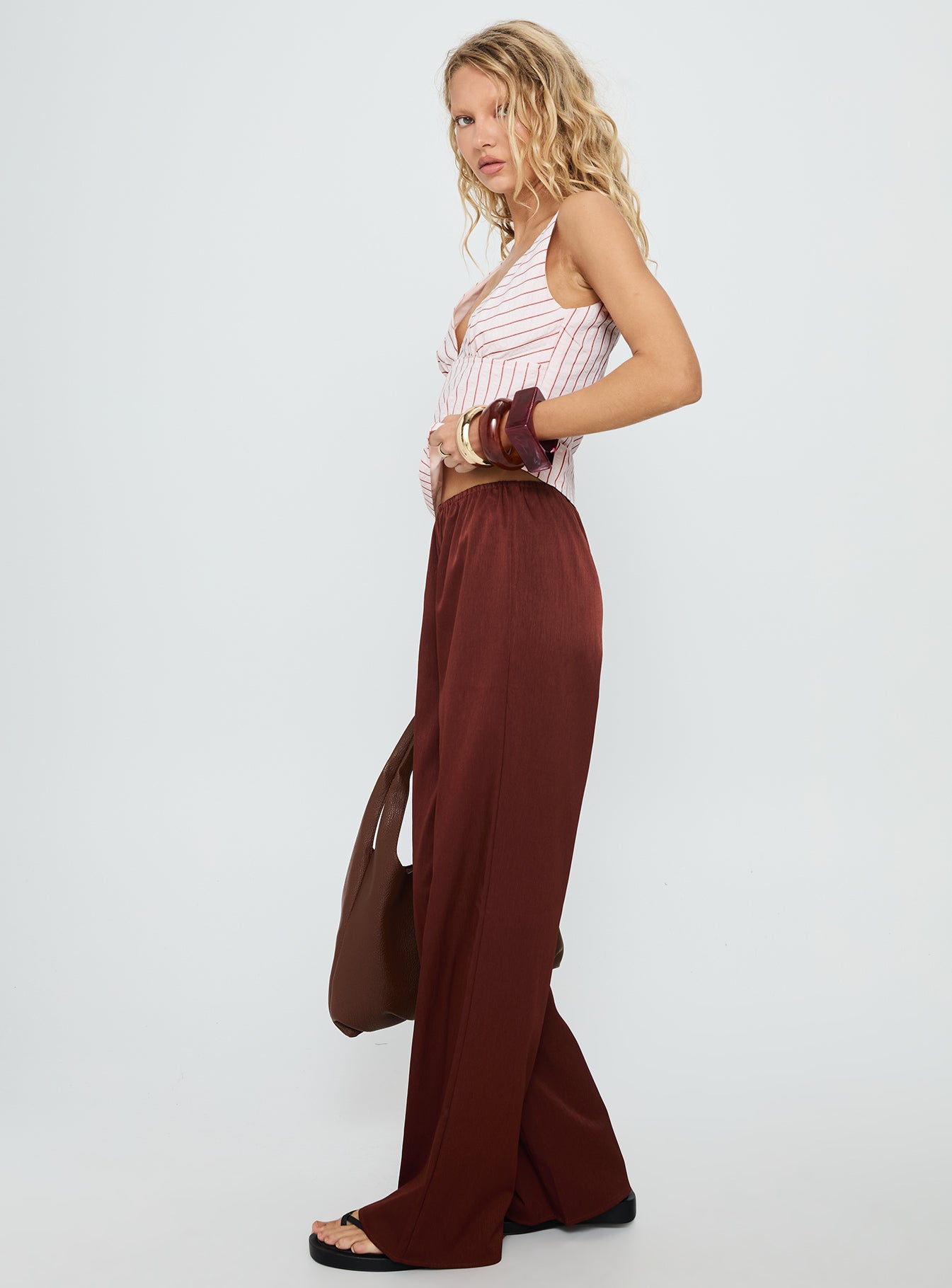 Dorie Straight Leg Pants Chocolate - Image 3