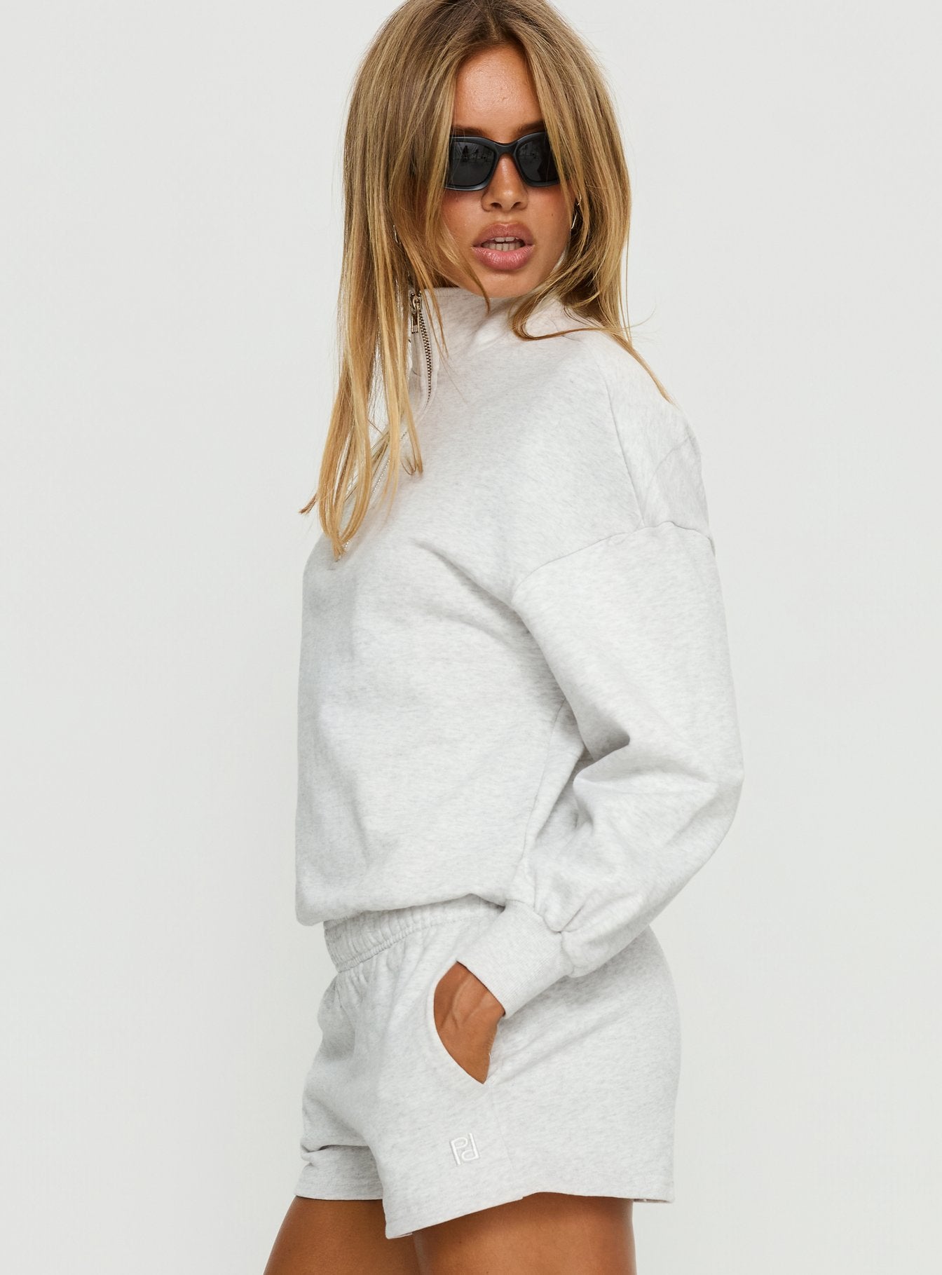 Rozanna 14 Zip Jumper Grey Marle - Image 4