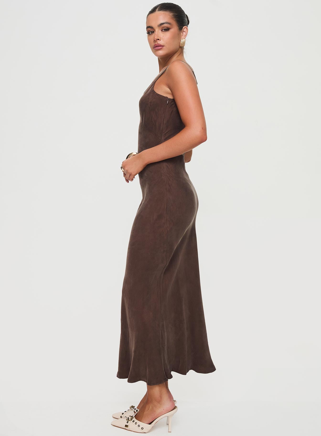Laurette Maxi Dress Brown - Image 5