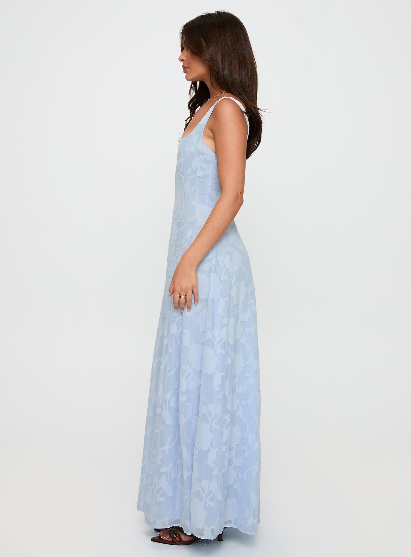 Margaux Burnout Maxi Dress Blue - Image 3