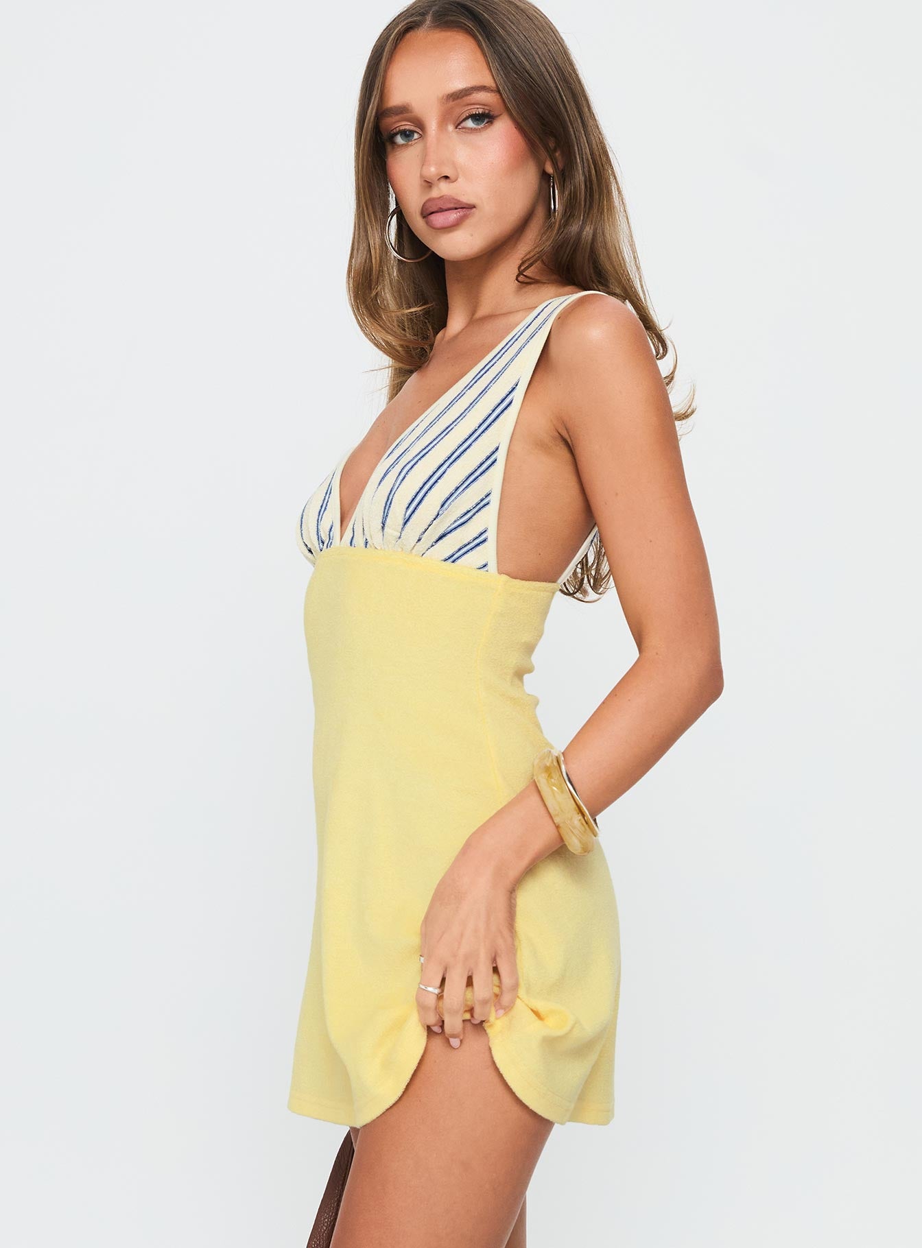 Aydenn Contrast Plunge Mini Dress Multi - Image 4