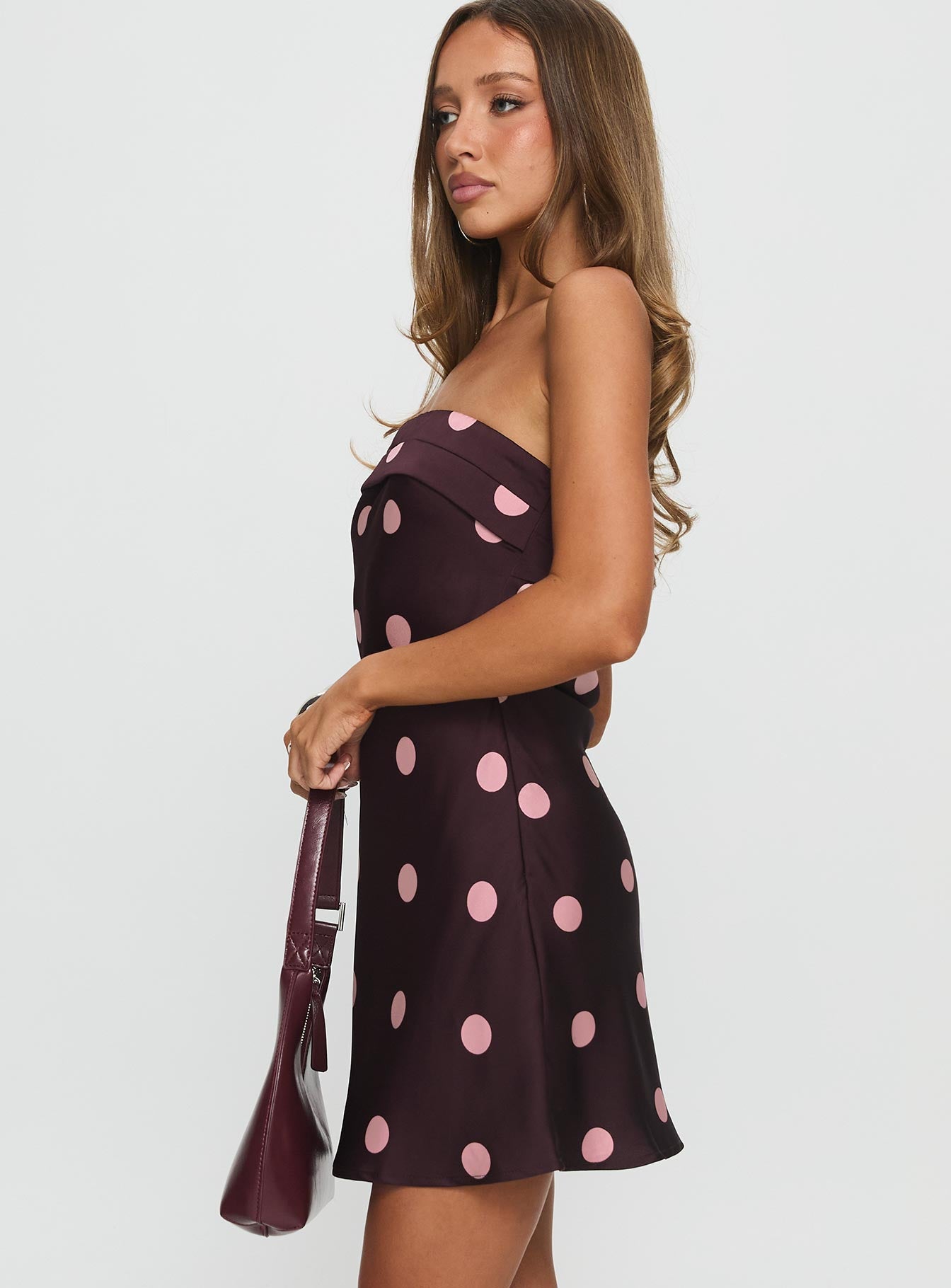 Phillipa Mini Dress Plum Pink Polka Dot - Image 4