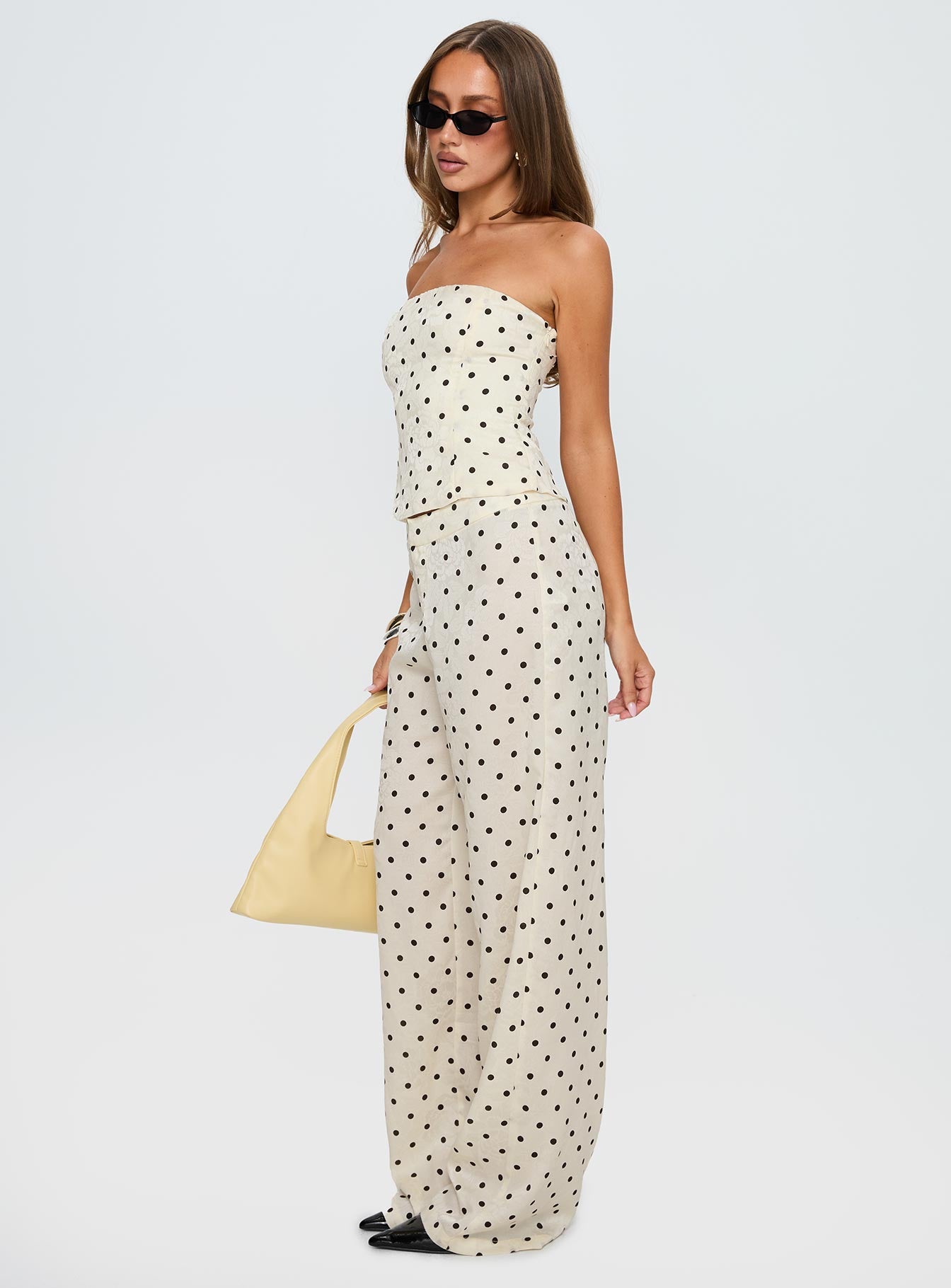 Powdered Sugar Strapless Set Cream Polka - Image 4