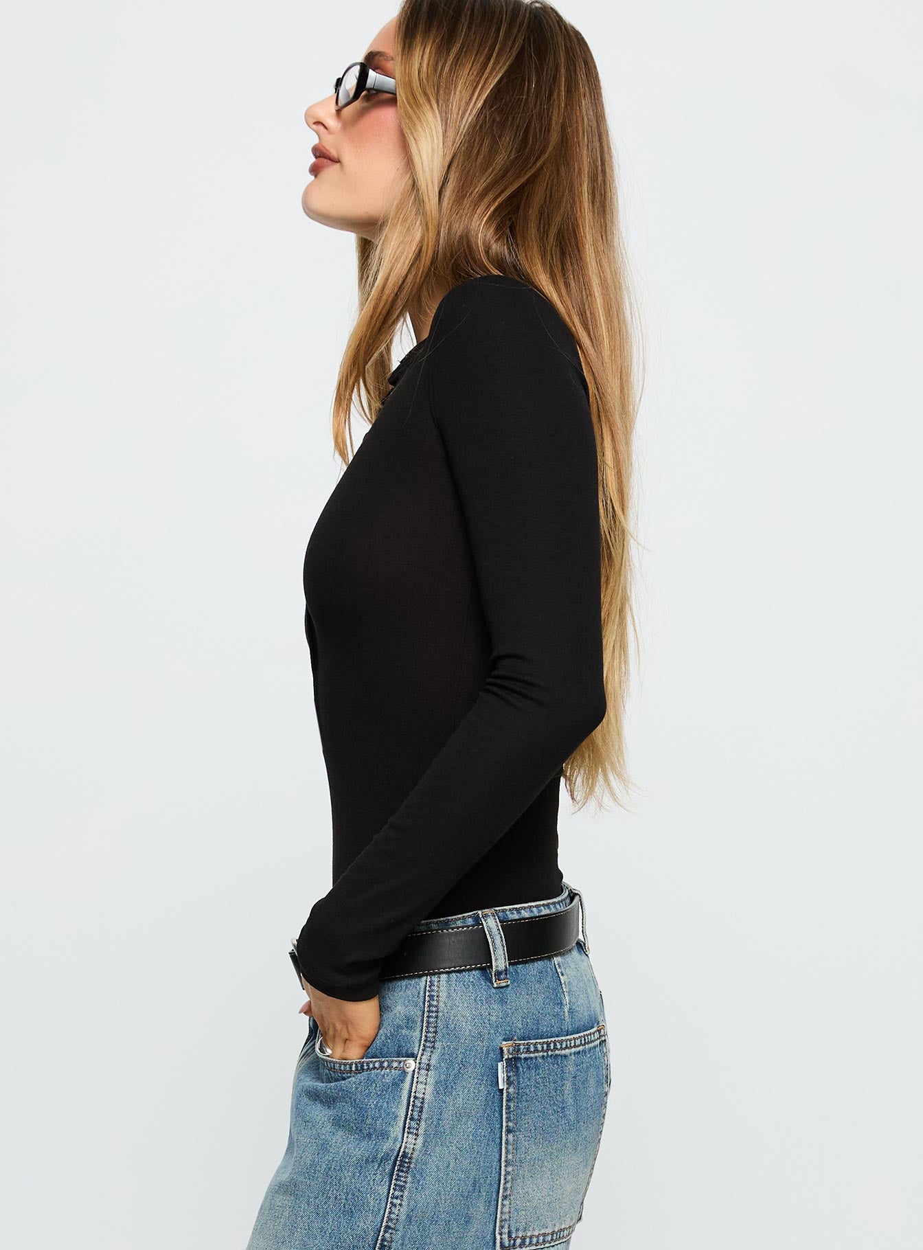 Kandis Long Sleeve Bodysuit Black - Image 3