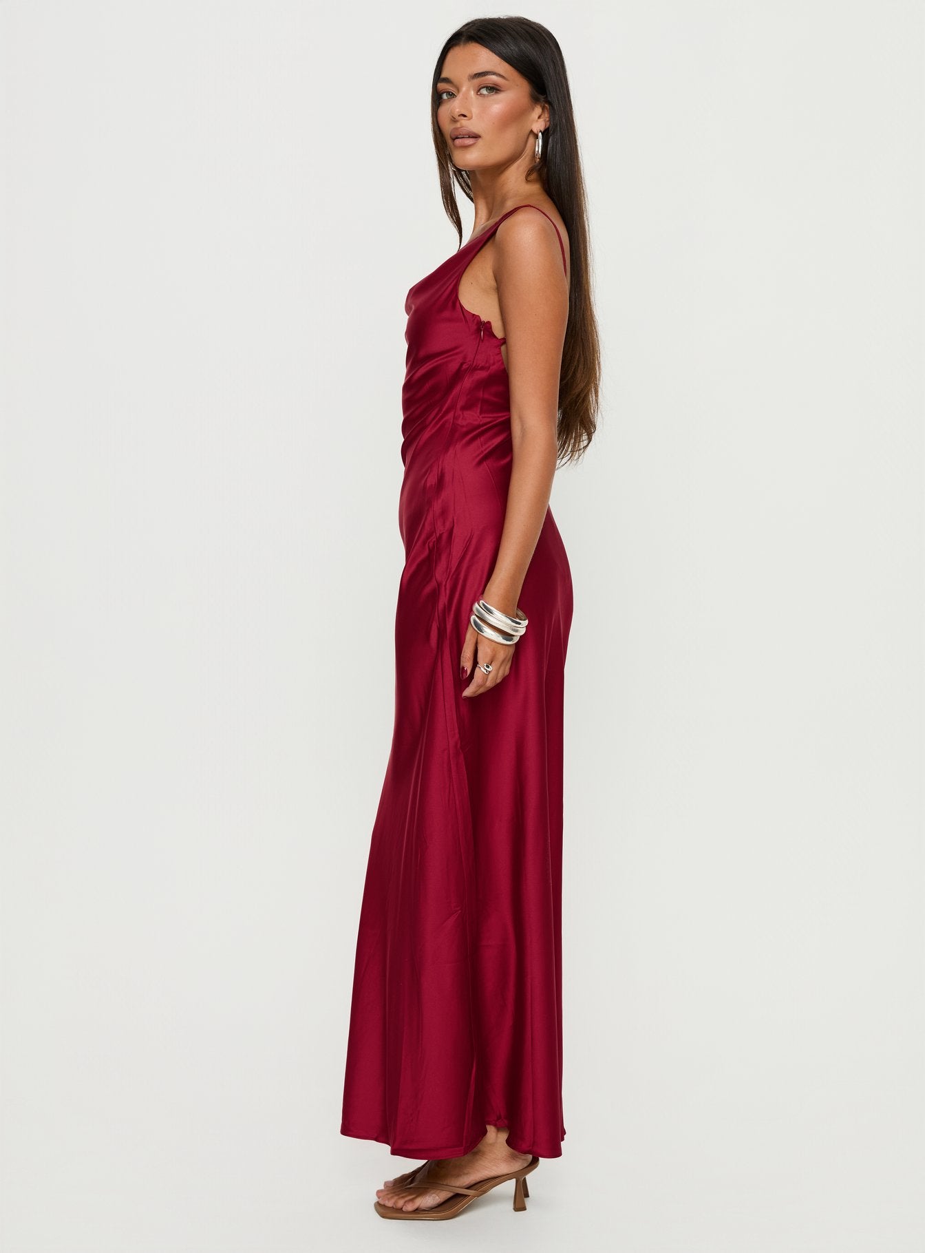 Silah Cowl Neck Maxi Dress Red - Image 3