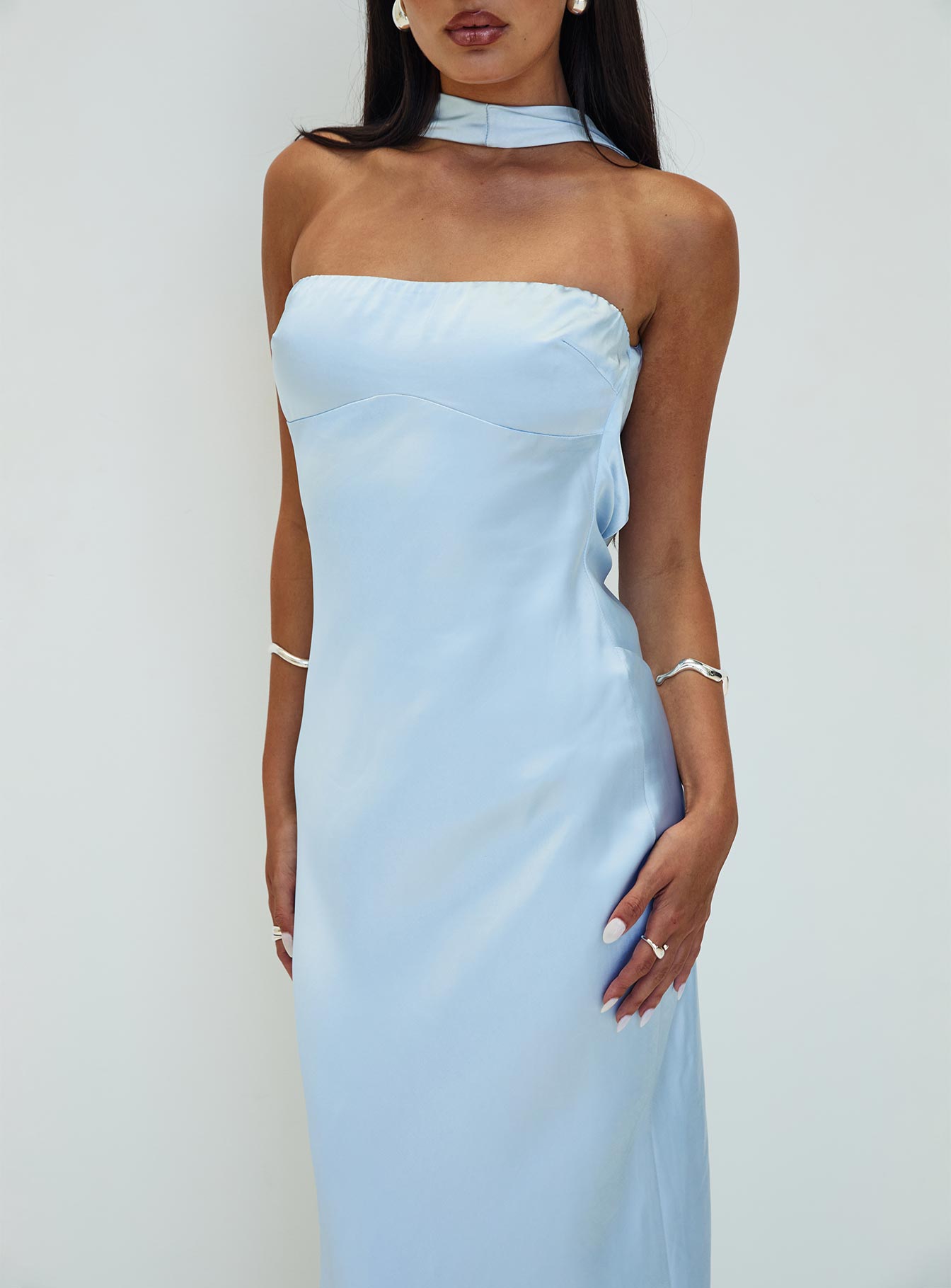 Legacies Strapless Maxi Dress Icy Blue Petite - Image 3