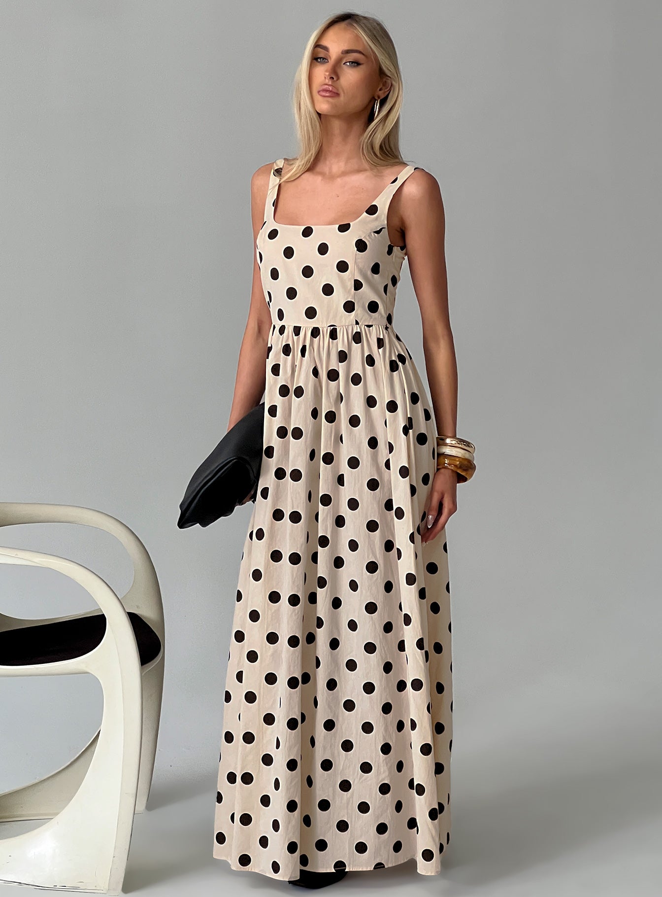 Cartmel Maxi Dress Cream Polka Dot - Image 8