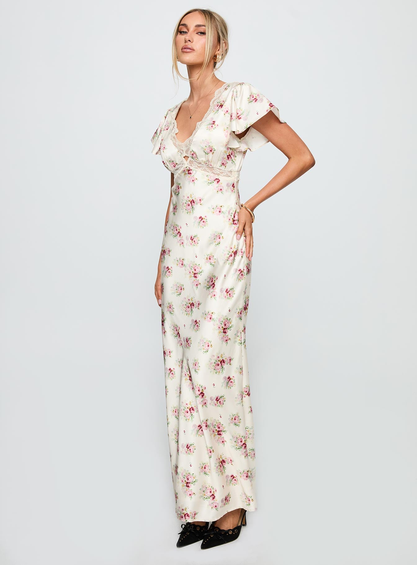 Miraselle Maxi Dress Cream Floral - Image 4