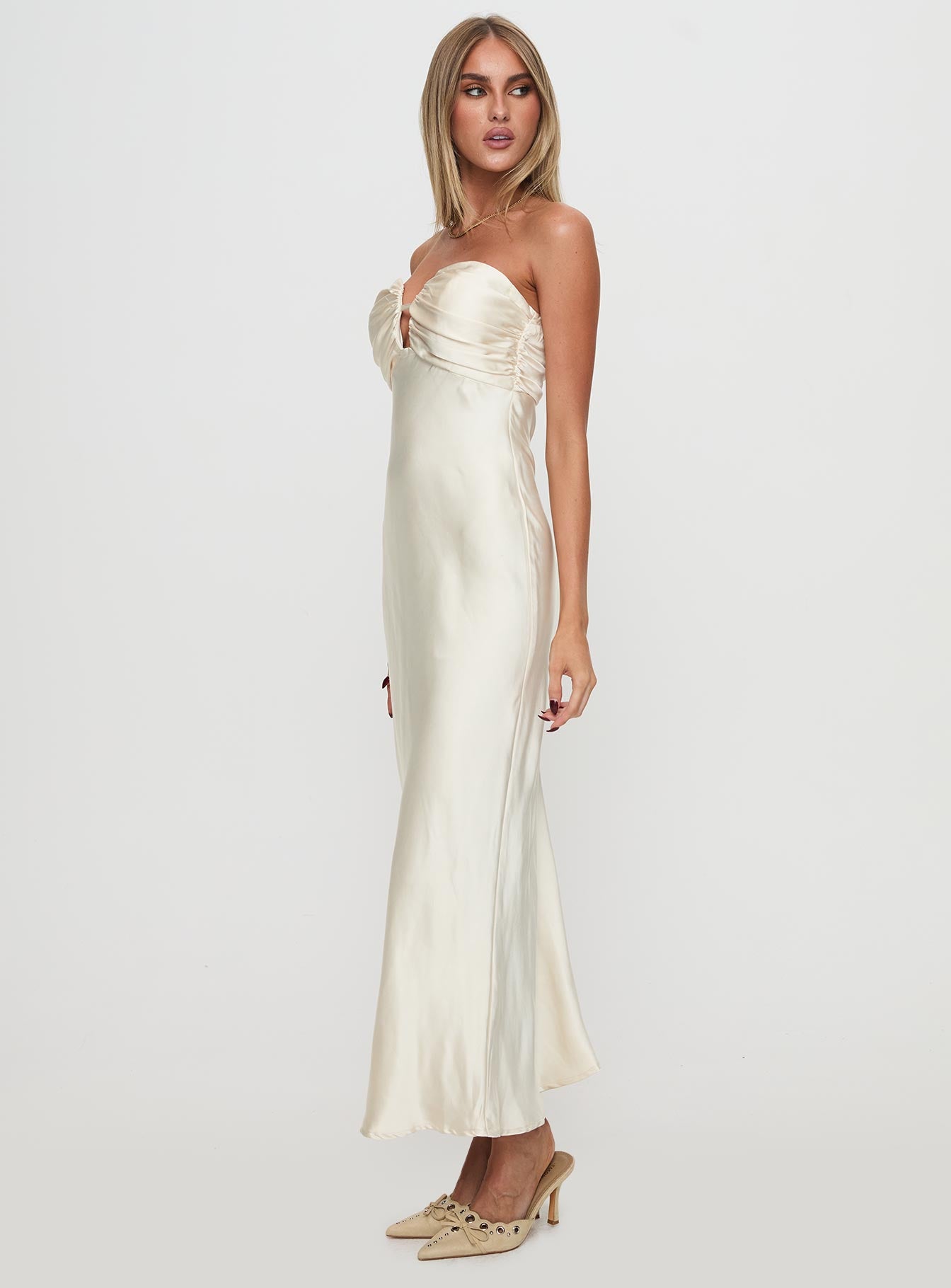 Cyprian Strapless Maxi Dress Champagne - Image 4
