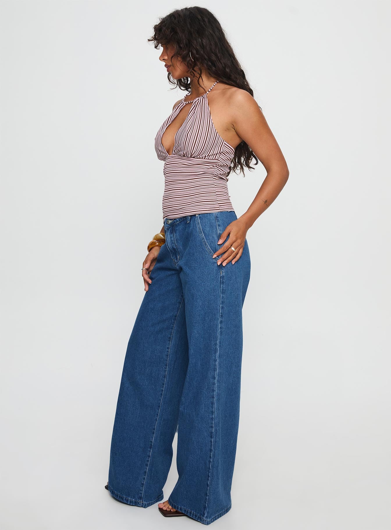 Polaris Mid Rise Straight Leg Jeans Mid Blue - Image 4