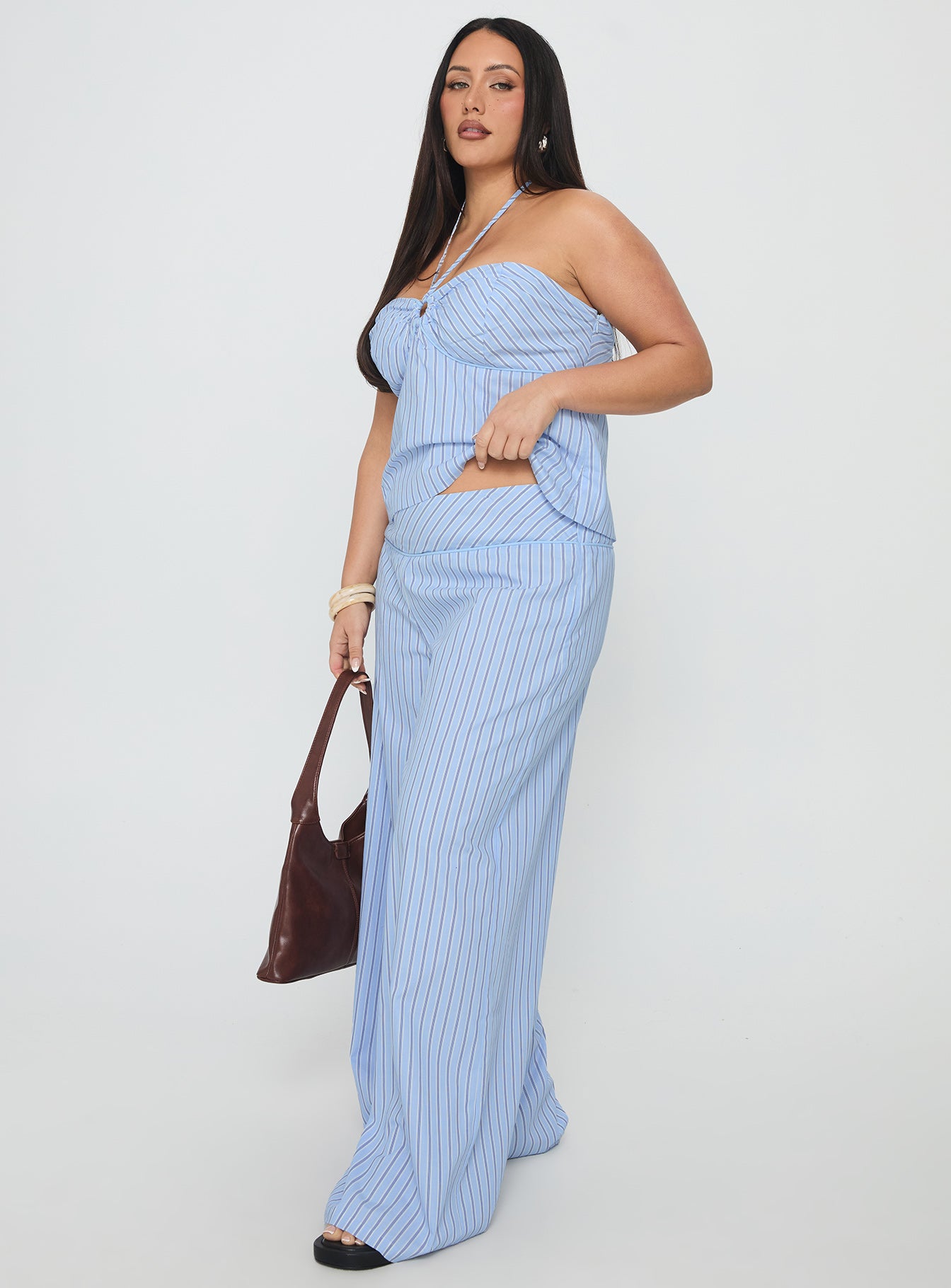 Sofea Mid Rise Pant Blue Stripe Curve - Image 4