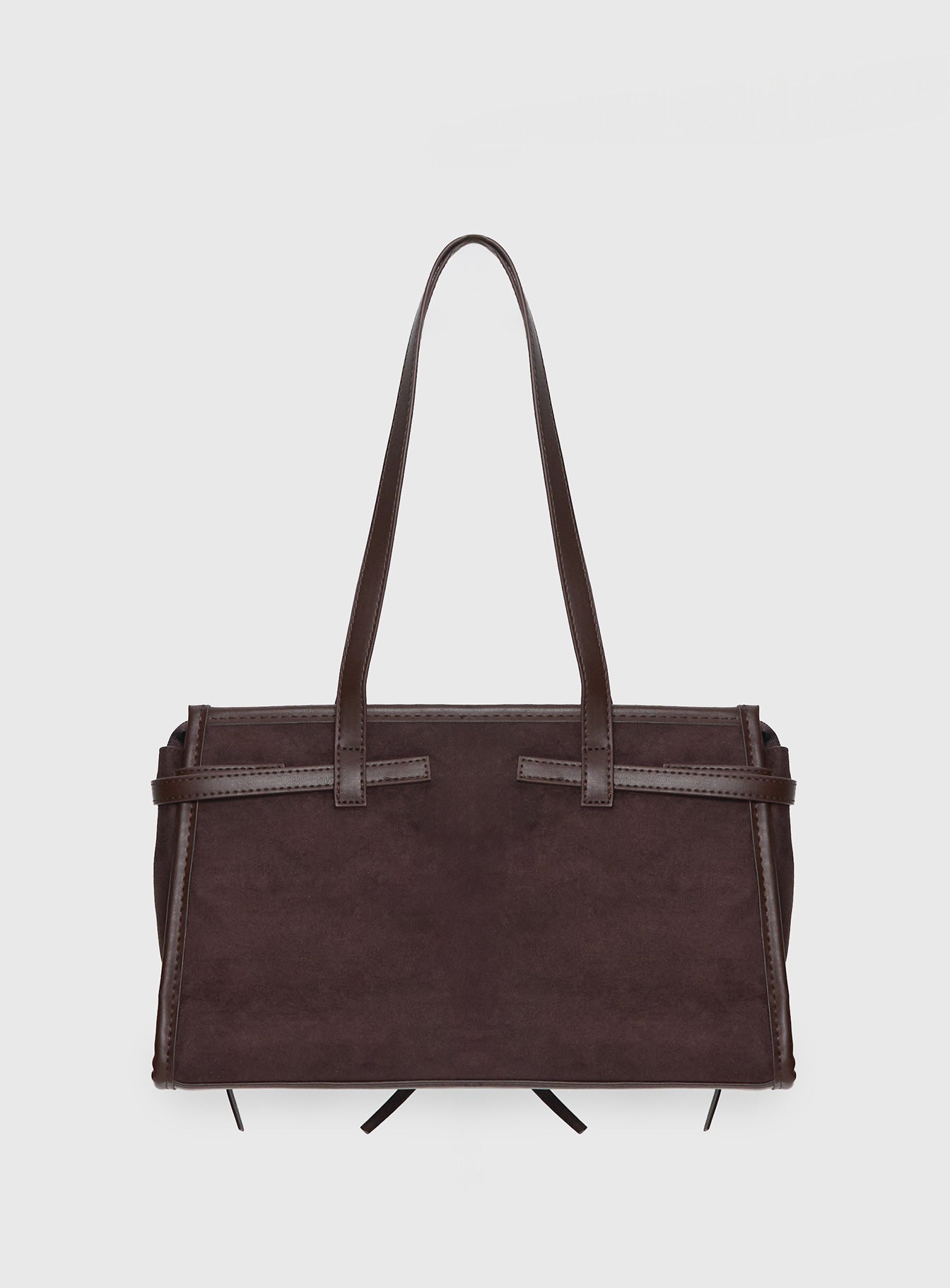 Beaming Bow Detail Shoulder Bag Brown - Image 4