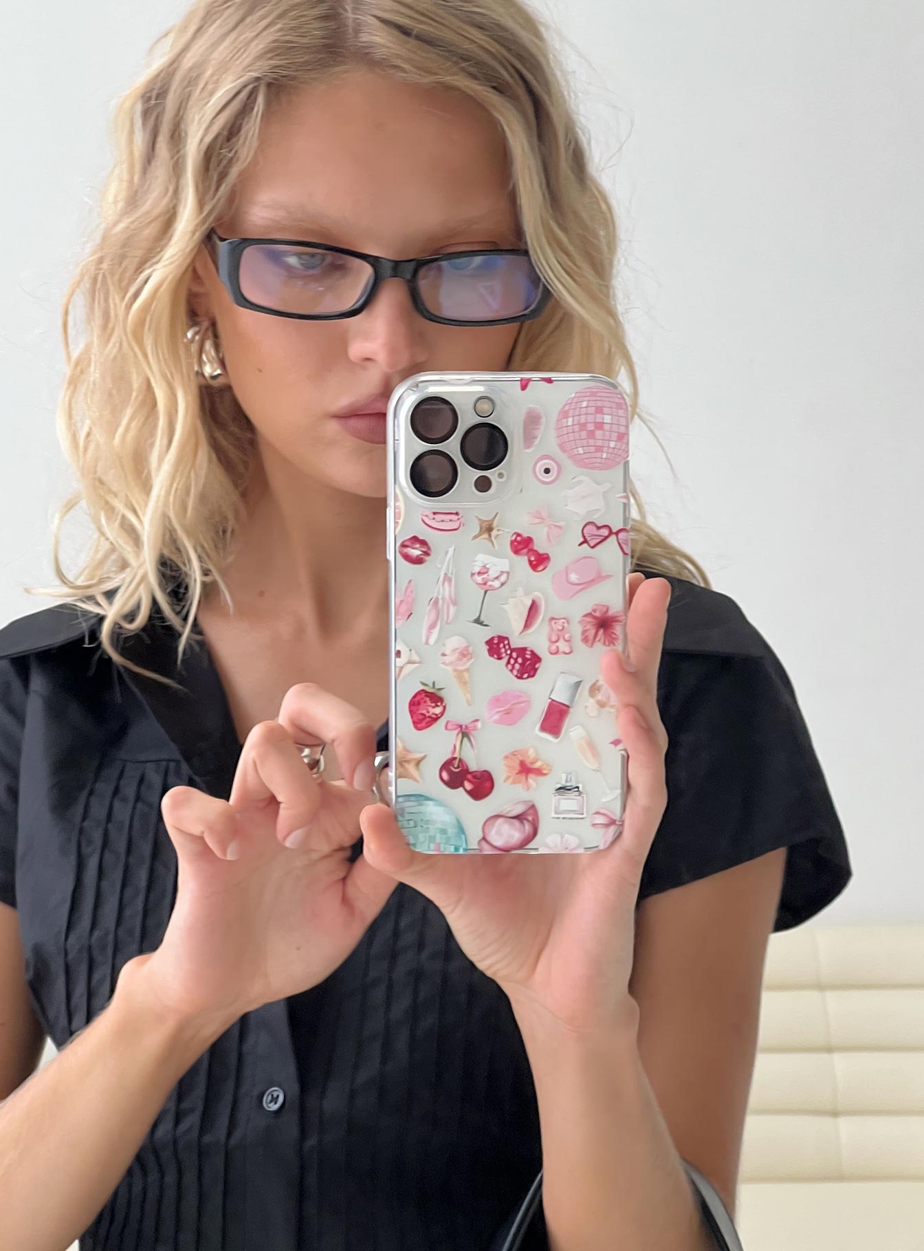 Just A Girl Iphone Case Clear Pink - Image 3