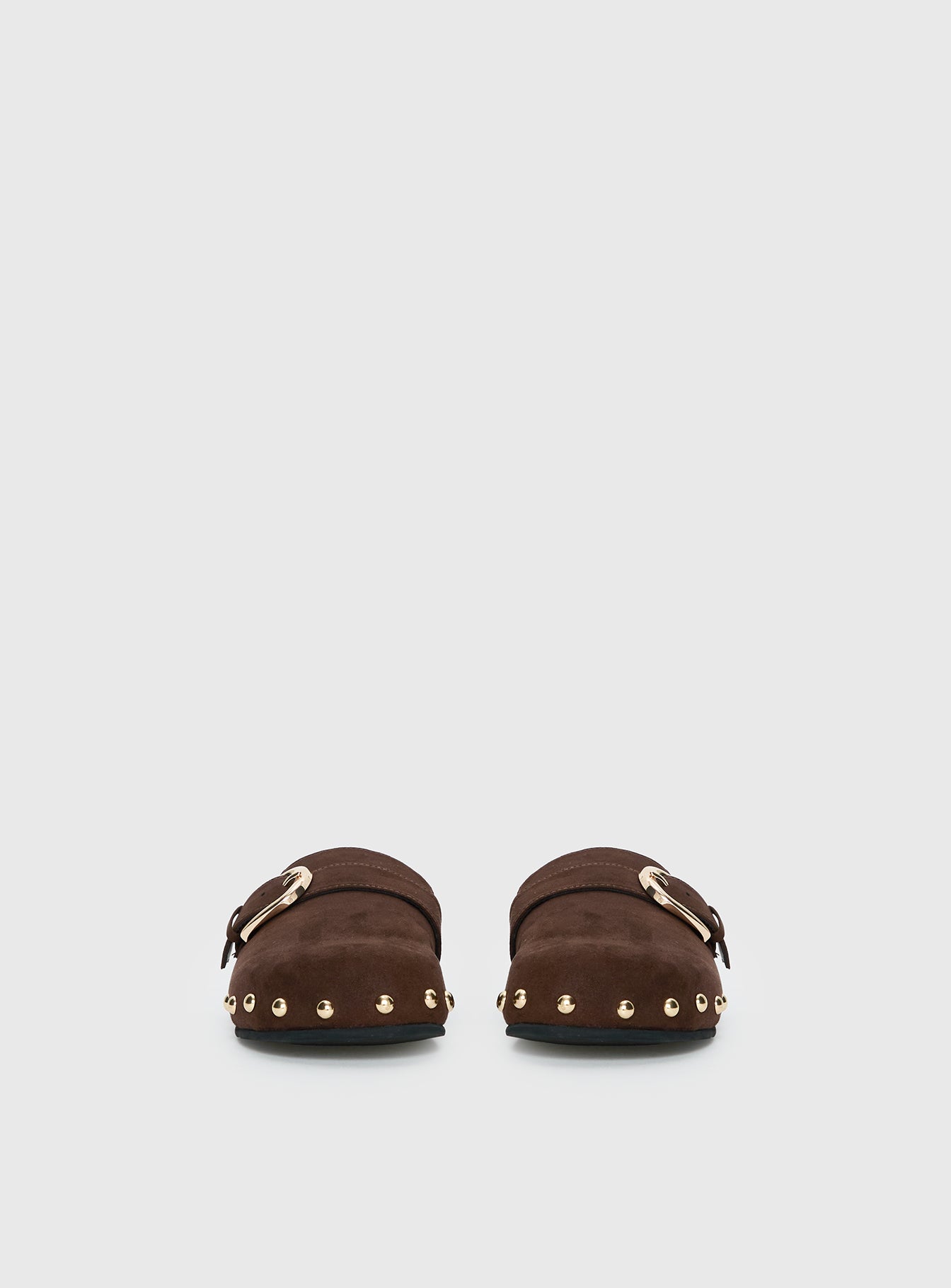 Way Life Goes Stud Detail Clogs Chocolate - Image 4