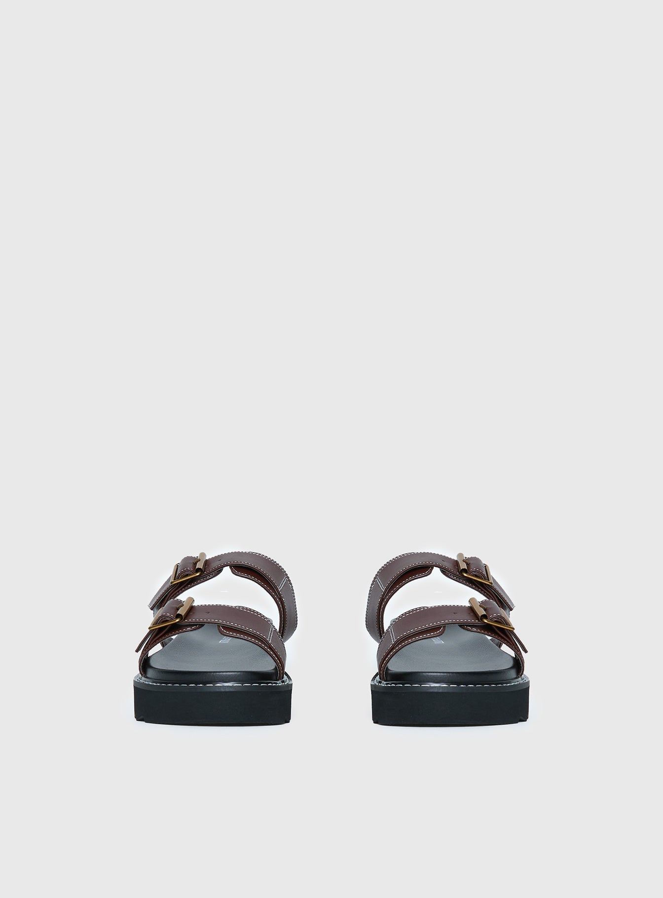 Ma Belle Sandals Contrast Stitch Chocolate - Image 4