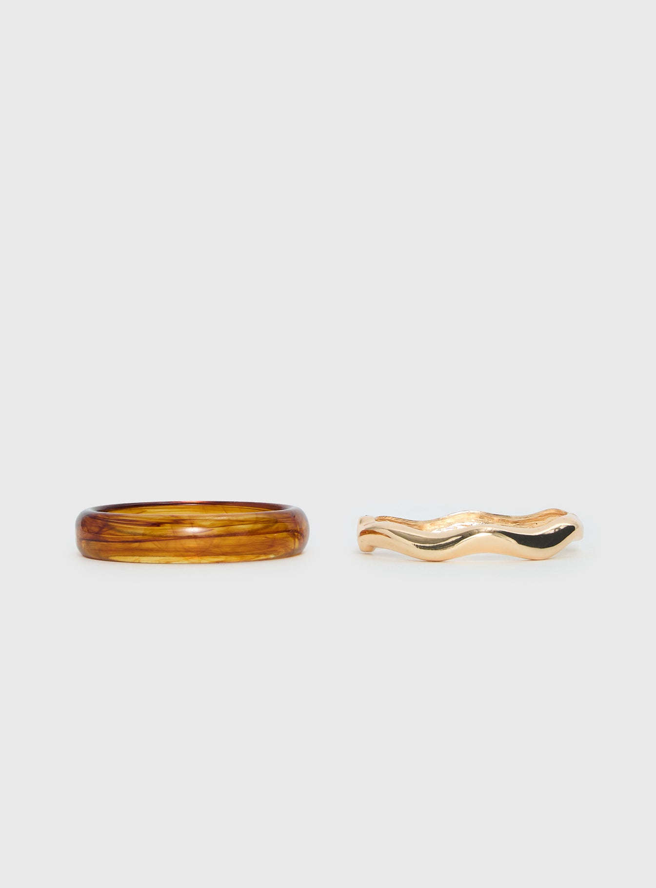 Want Your Love Resin Cuff Set Gold Brown - Image 4