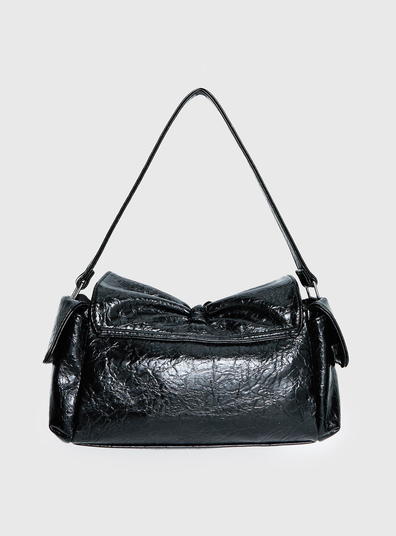 Lay Your Cards Bow Detail Shoulder Bag Black - Image 4