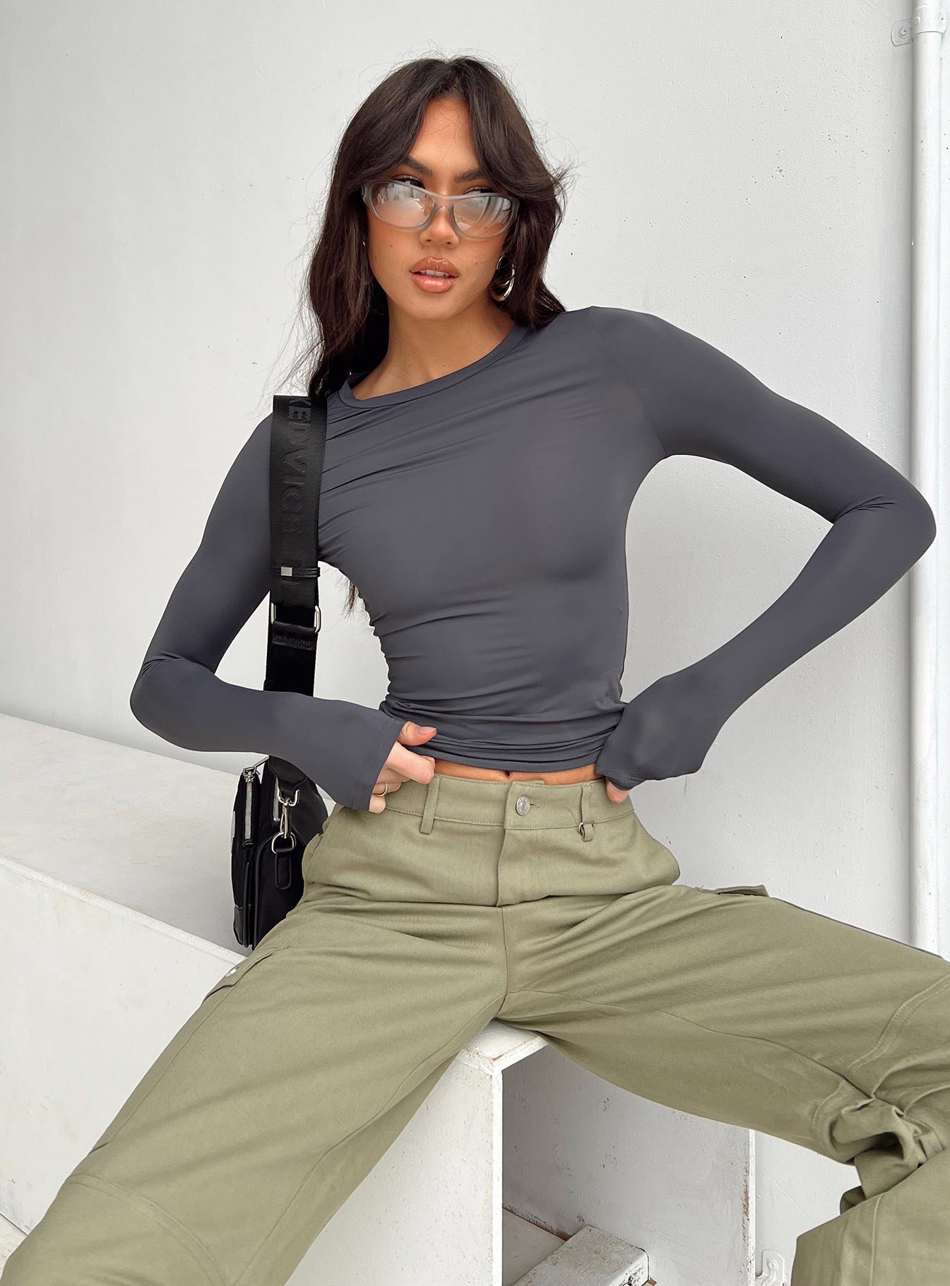 Arnim Long Sleeve Top Grey - Image 5