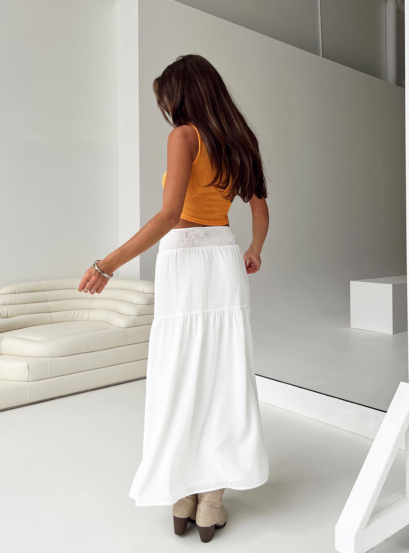 Dion Maxi Skirt White - Image 4
