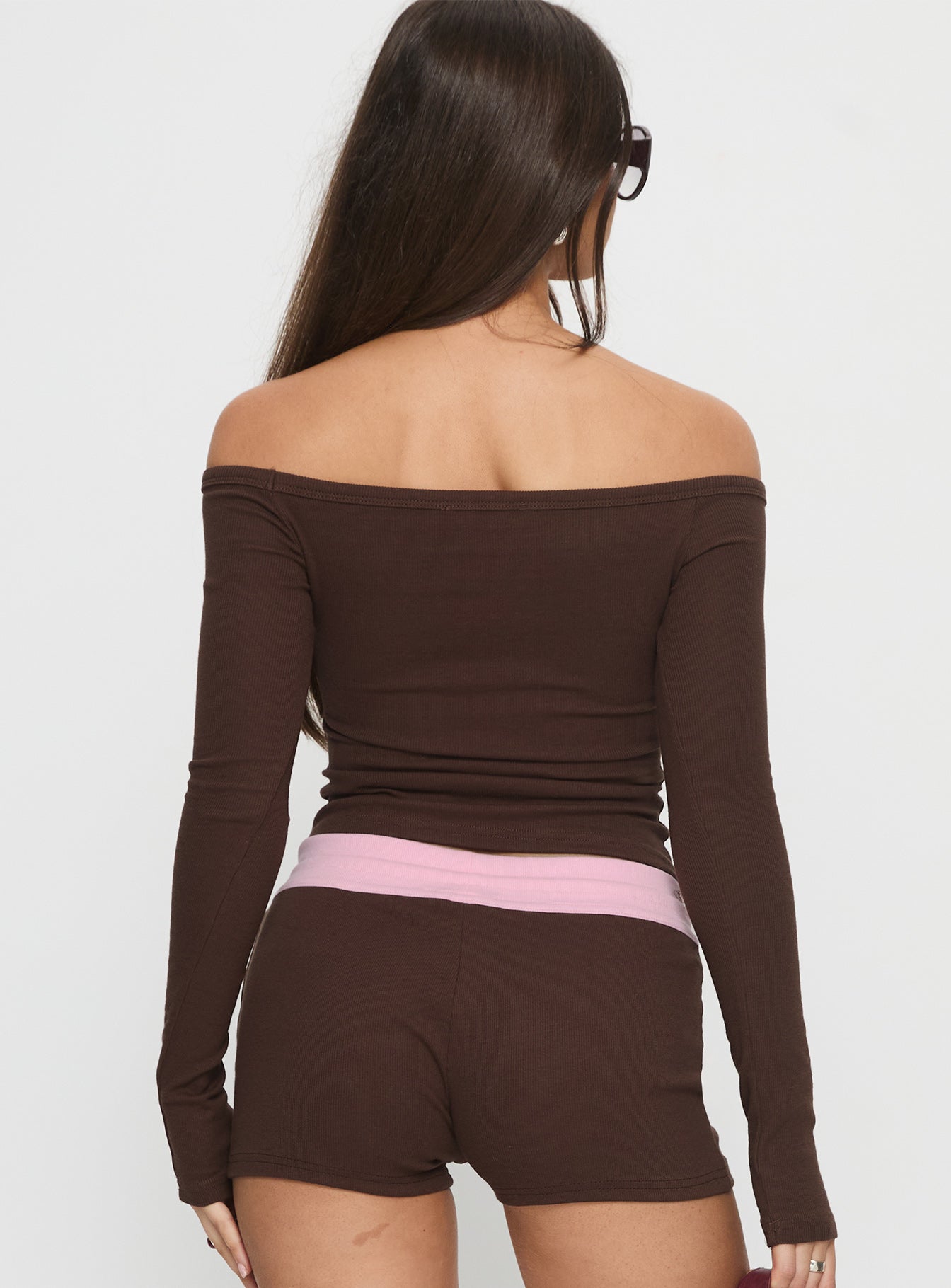 Baseline Off Shoulder Top Brown - Image 5