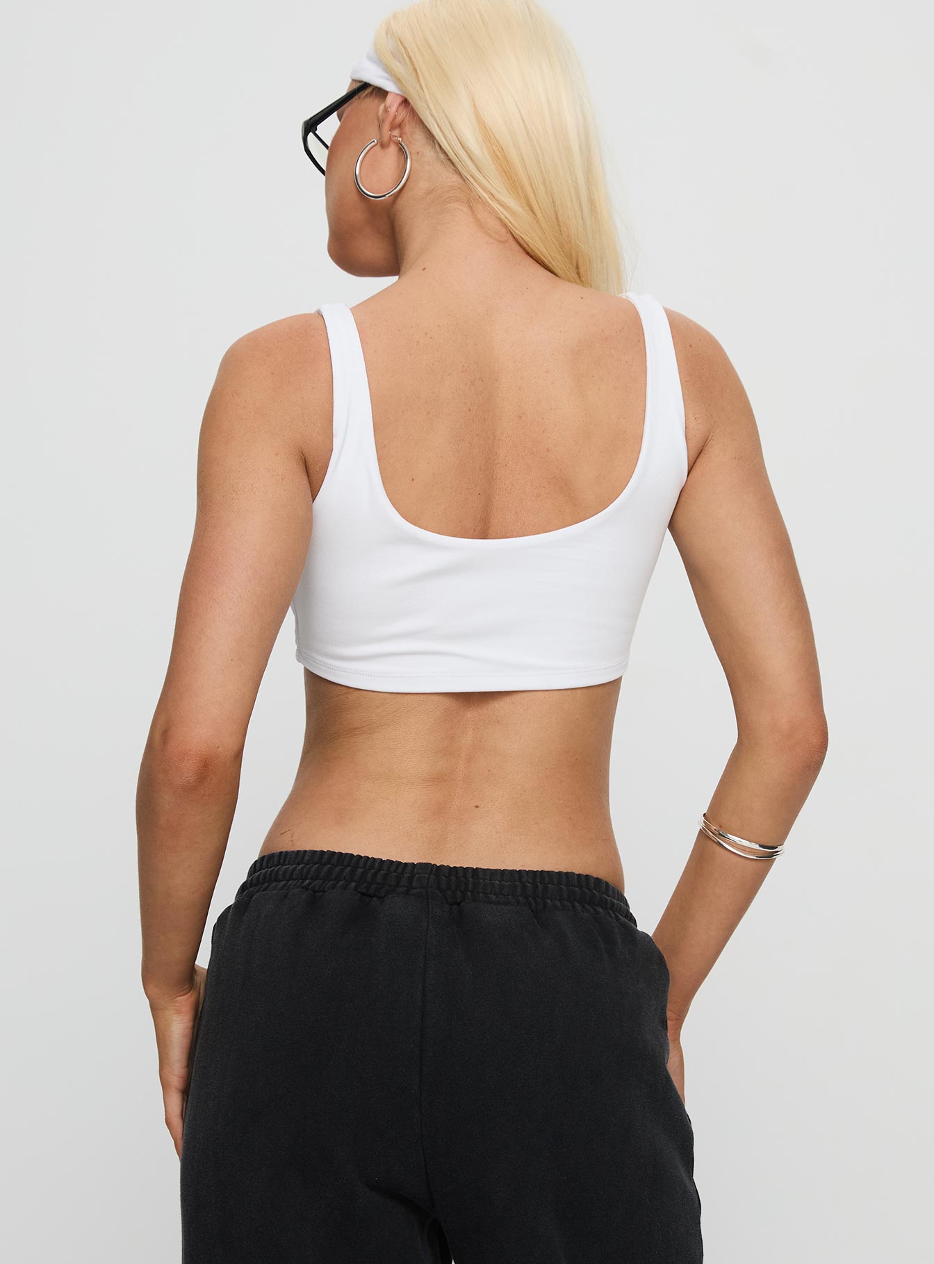 Uc Irvine Scoop Neck Crop Top White - Image 5