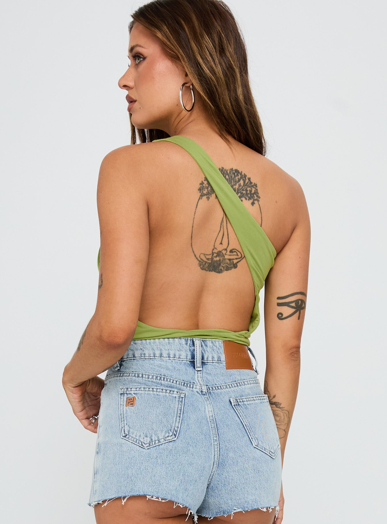 Ferrera One Shoulder Bodysuit Green - Image 4