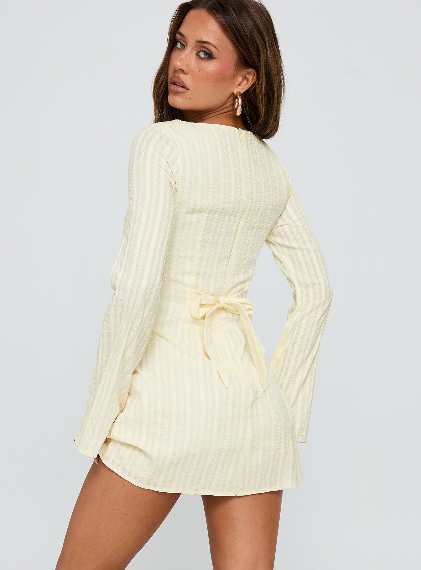 Alfalfa Long Sleeve Mini Dress Cream - Image 5