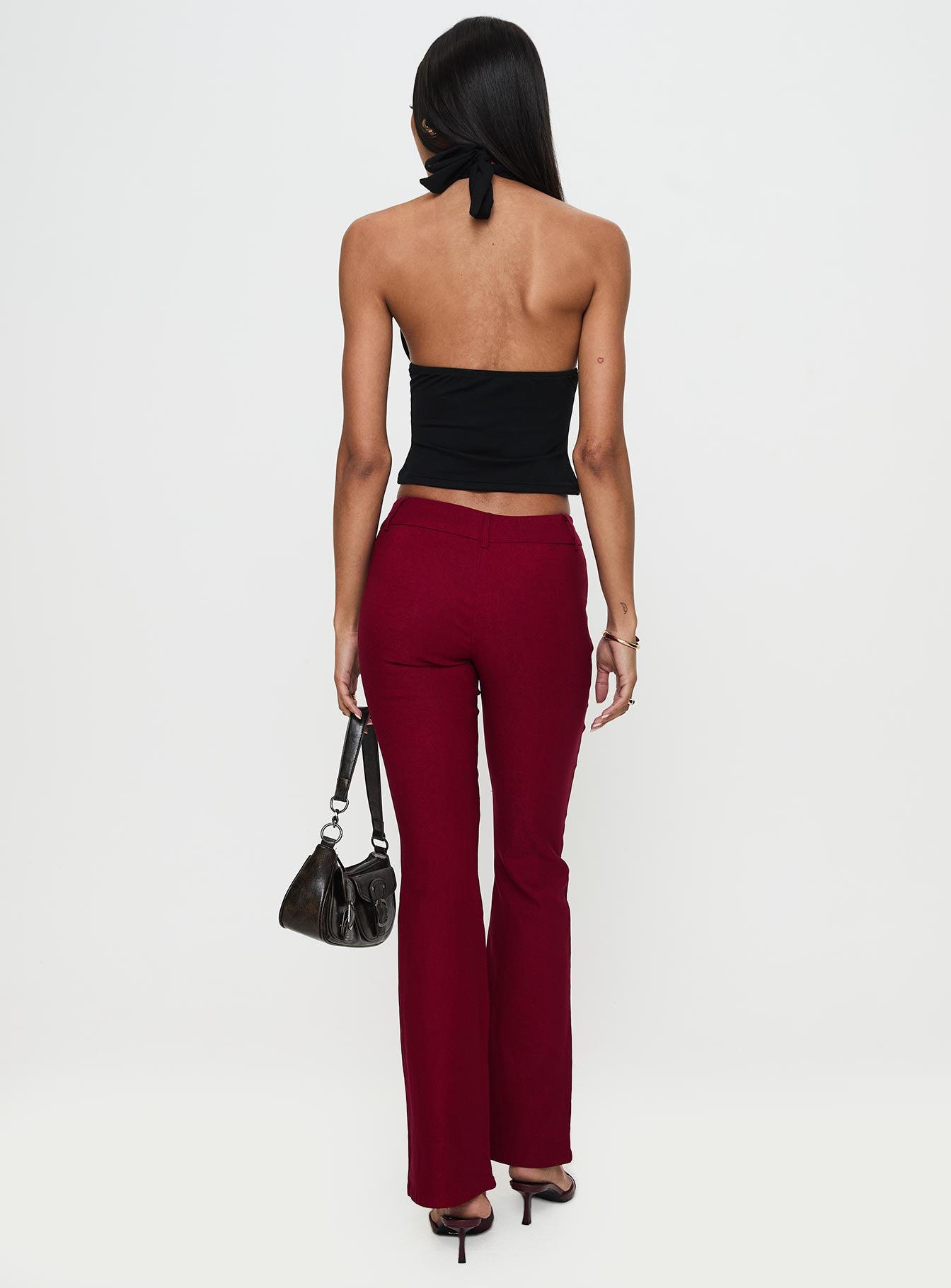 Kinkirk Flared Pants Burgundy - Image 5